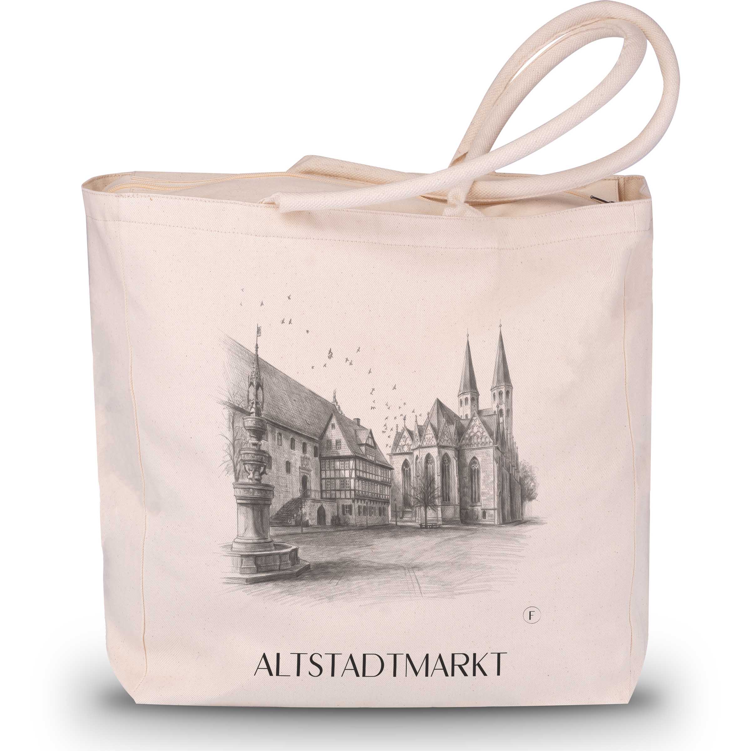 altstadtmarkt-braunschweig-deutschland-einkaufstasche-bleistift-zeichnung-drawing