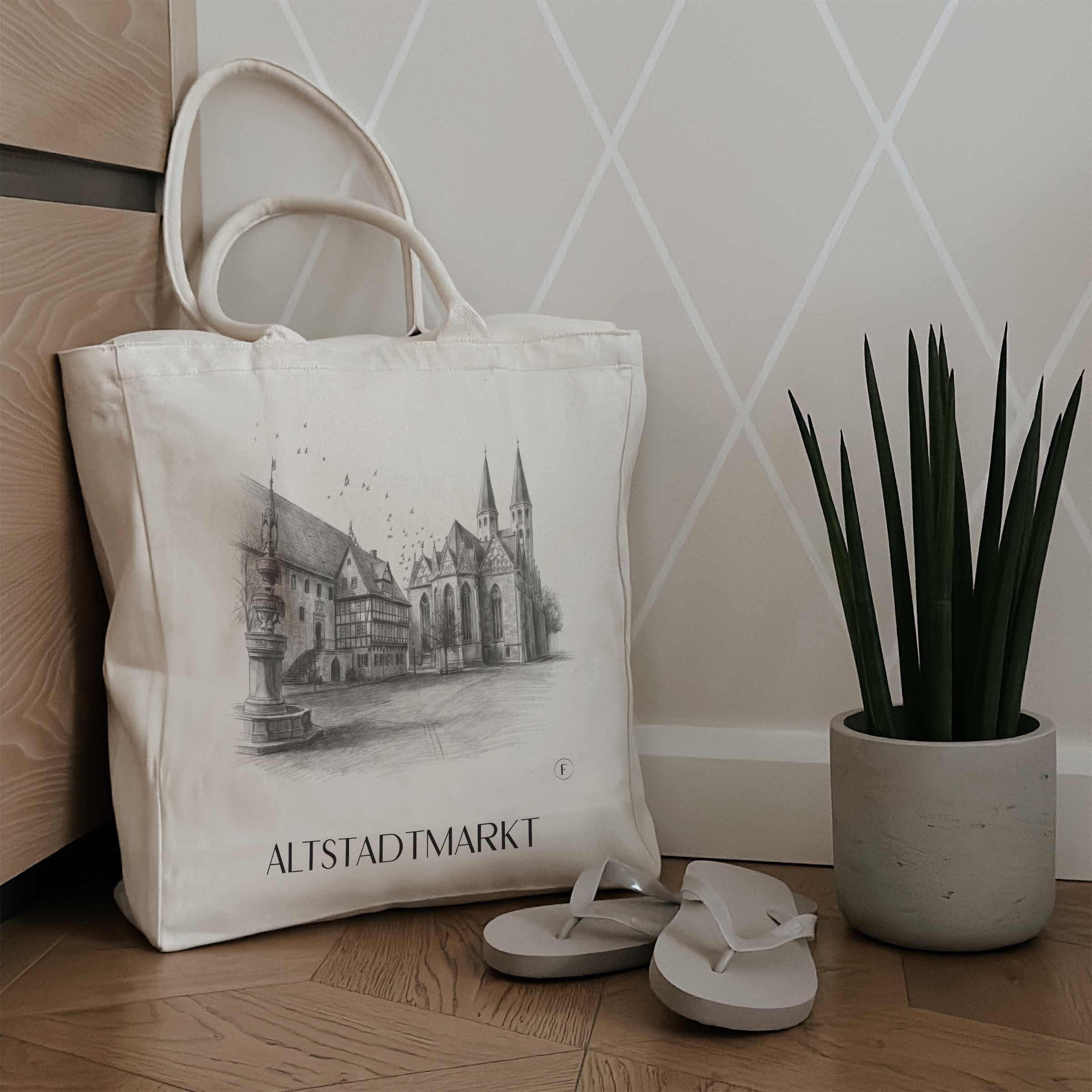 altstadtmarkt-braunschweig-deutschland-einkaufstasche-bleistift-zeichnung-drawing