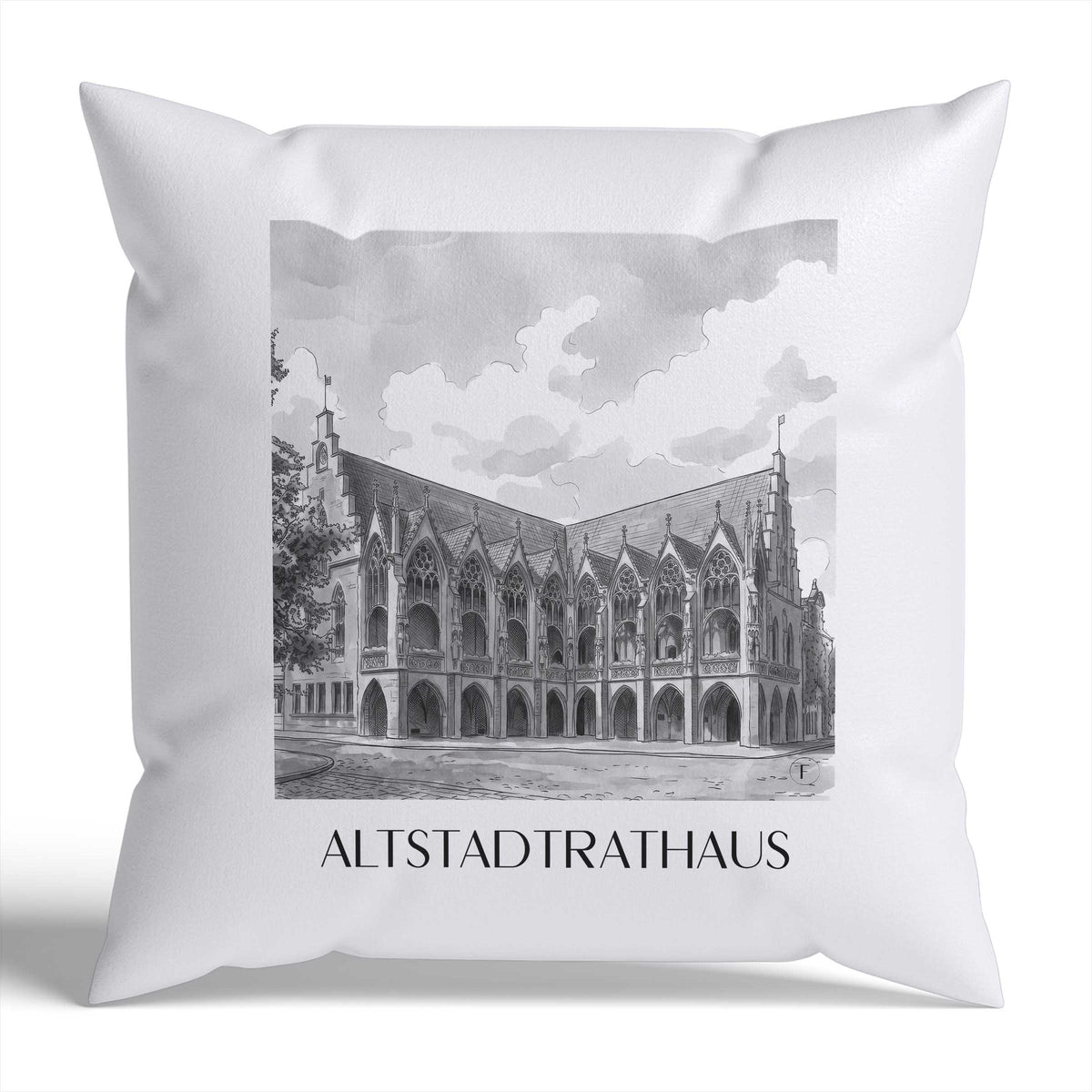 altstadtrathaus-braunschweig-deutschland-kissenbezug-aquarell-schwarz-weiss
