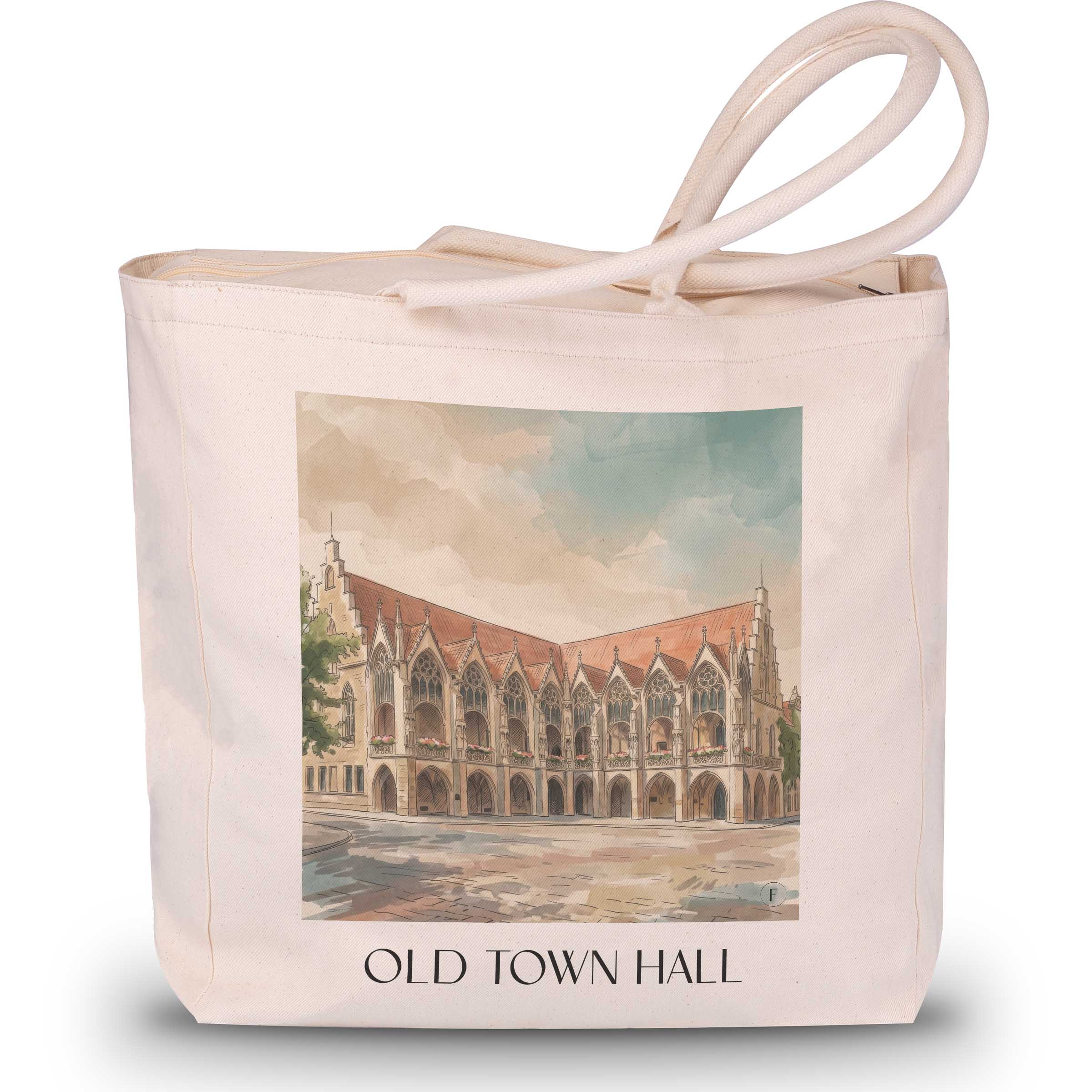 Altstadtrathaus Shopping Tasche - Braunschweig - Deutschland Tote Bag - Einkaufstasche im Aquarell Stil - favplace