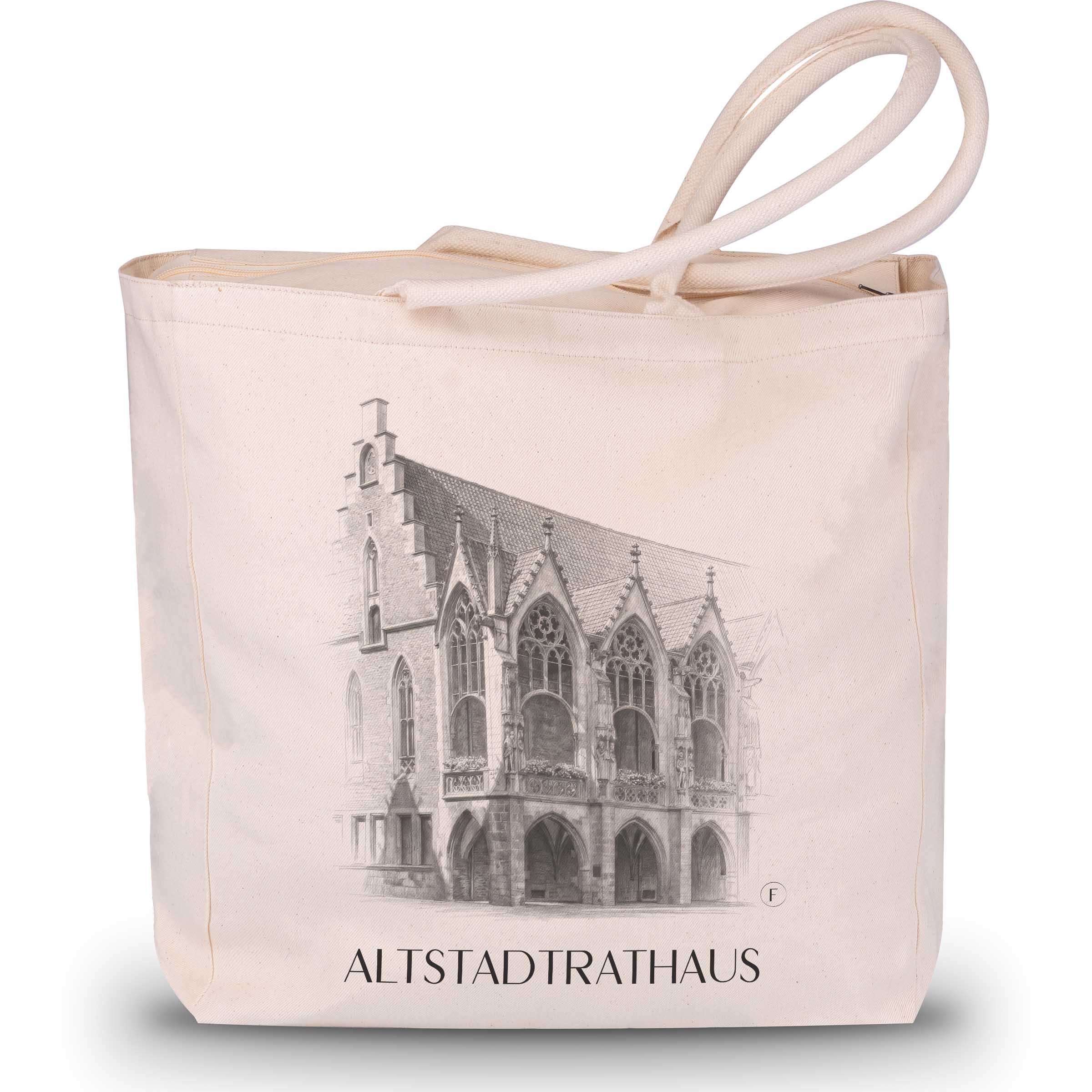 altstadtrathaus-braunschweig-deutschland-einkaufstasche-bleistift-zeichnung-drawing