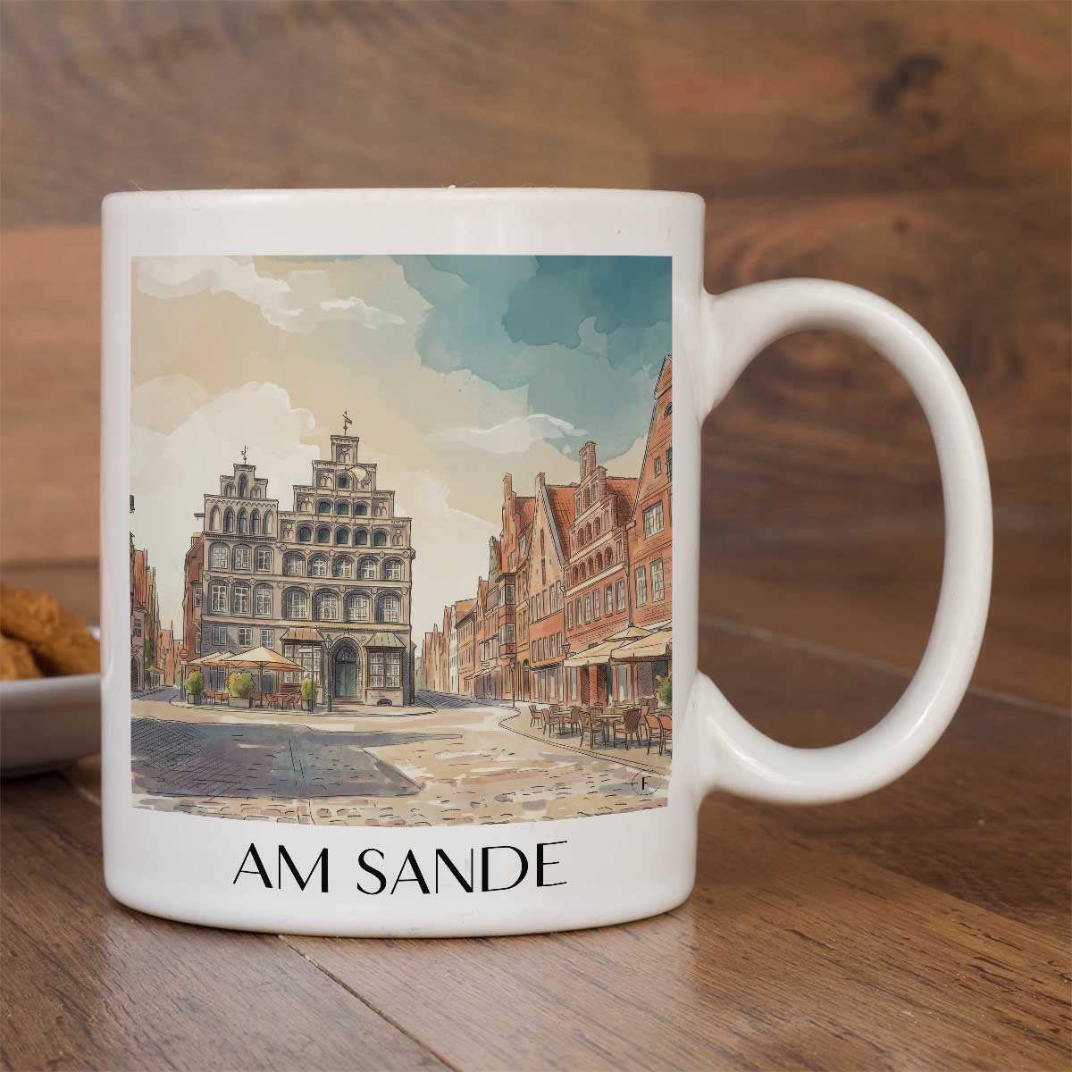 am-sande-lüneburg-deutschland-kaffeebecher-aquarell