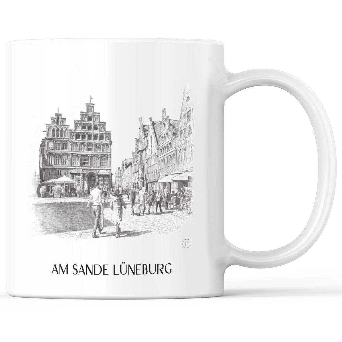 Am Sande Kaffeebecher - Lüneburg - Deutschland Becher - Kaffeetasse im Zeichnung Stil