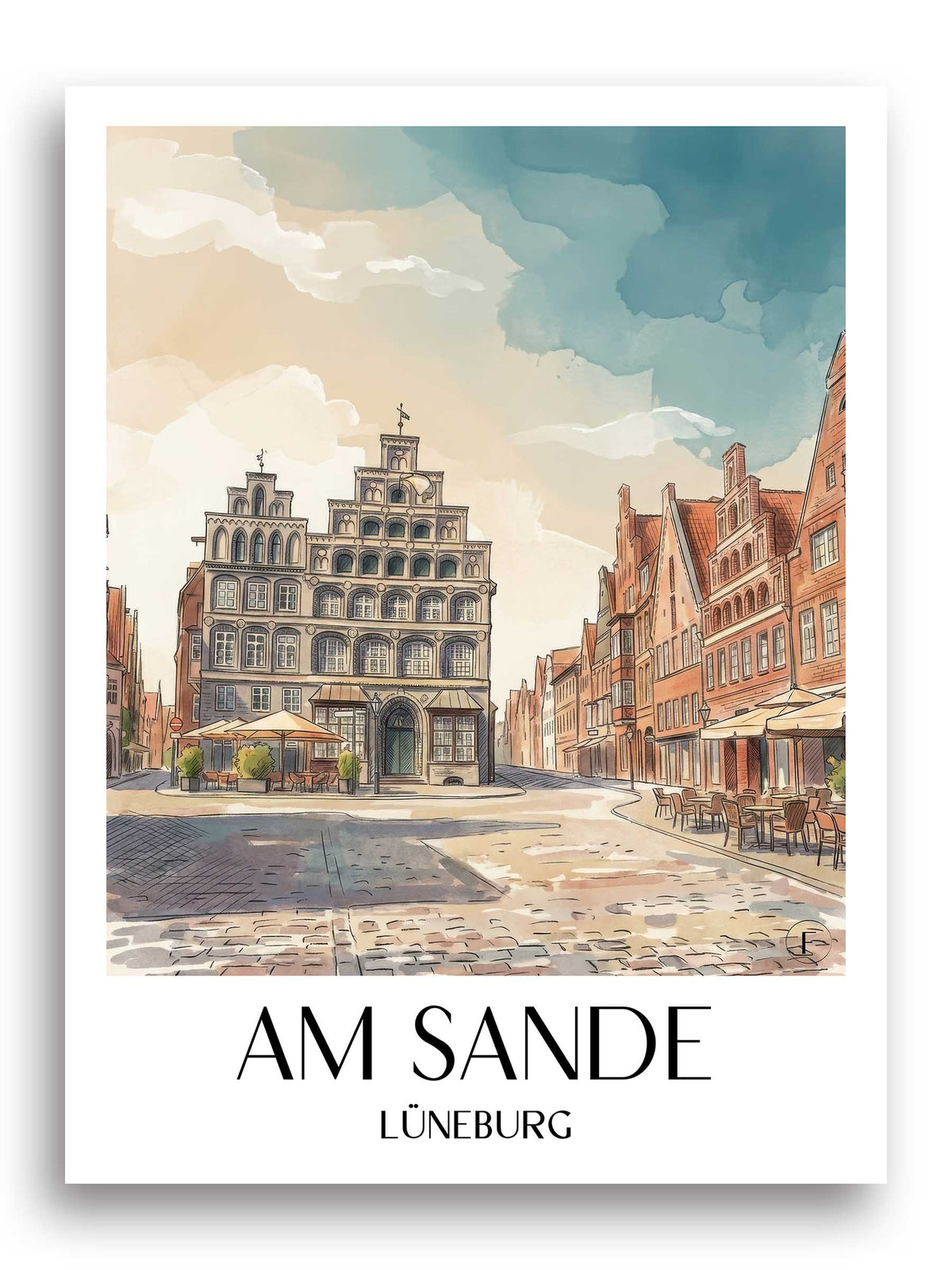 am-sande-lüneburg-deutschland-poster-aquarell