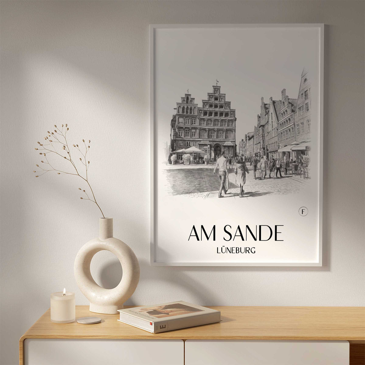 am-sande-lüneburg-deutschland-poster-bleistift-zeichnung-drawing