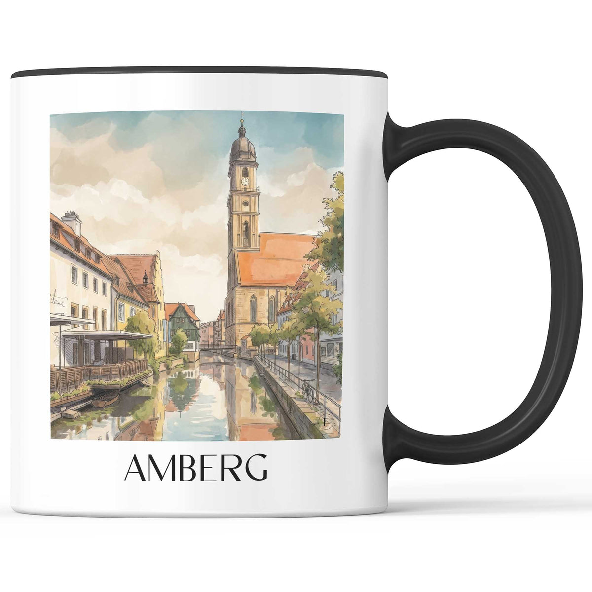 amberg-oberpfalz-deutschland-kaffeebecher-aquarell