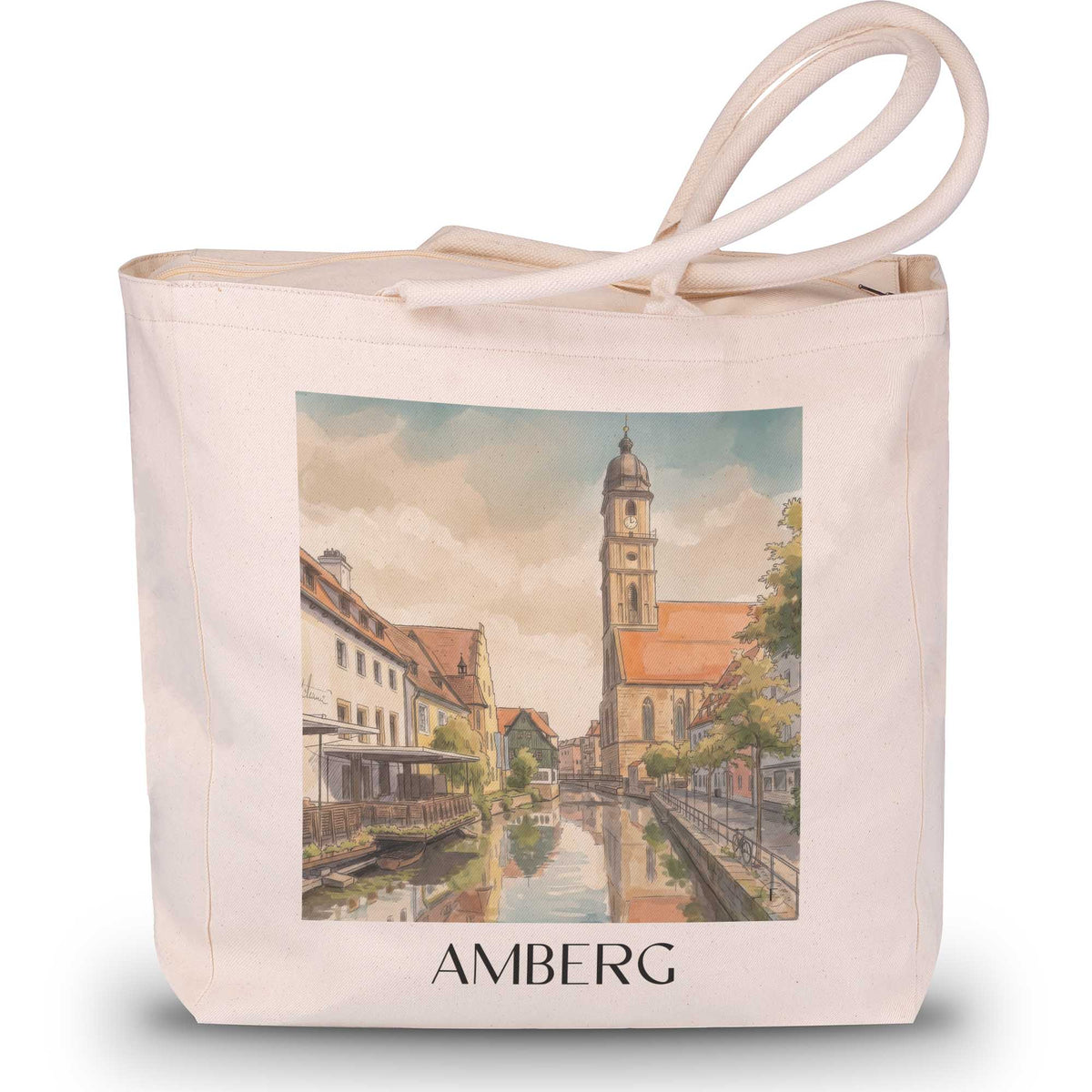 amberg-oberpfalz-deutschland-einkaufstasche-aquarell
