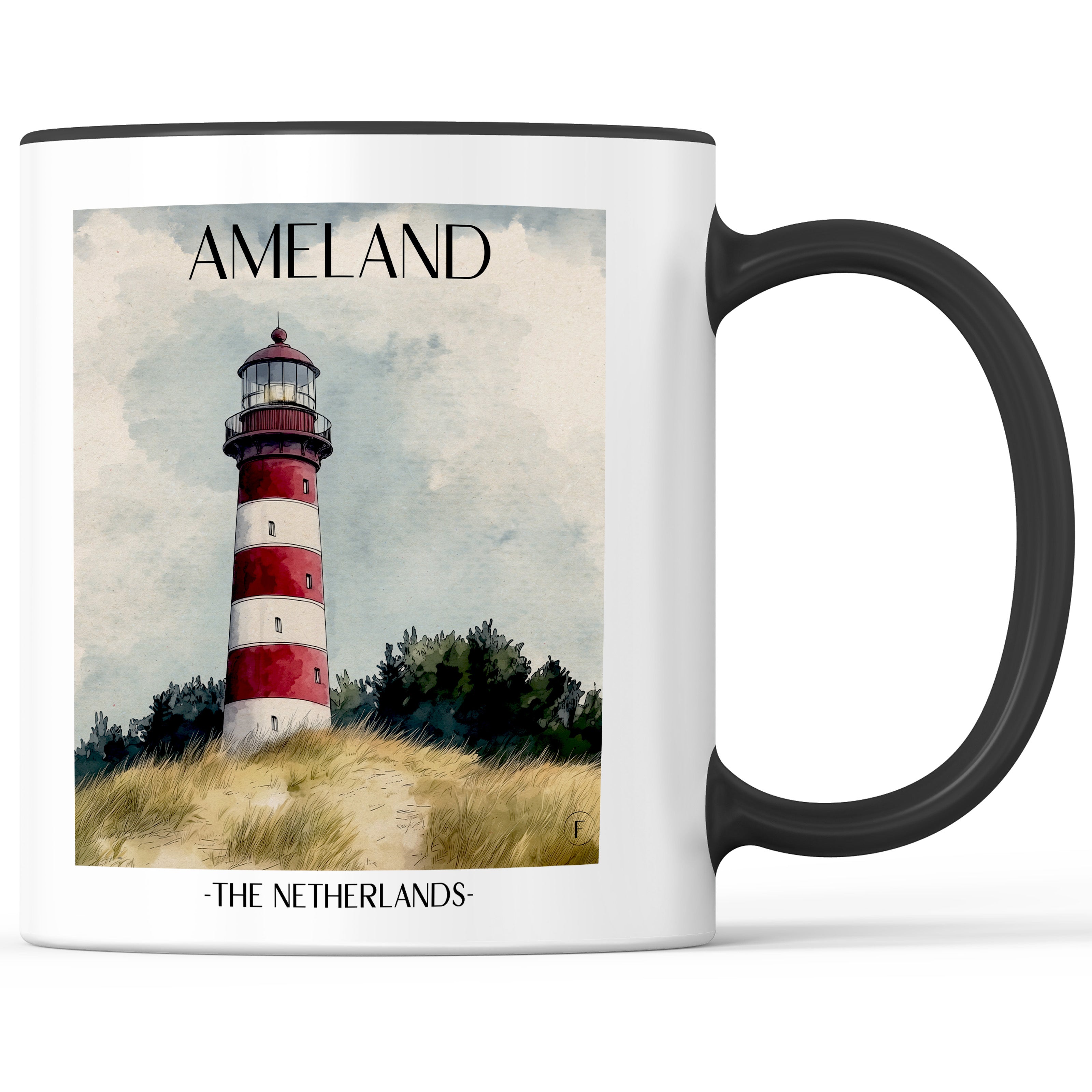 Ameland - Niederlande Becher - Kaffeetasse im Aquarell Stil - favplace