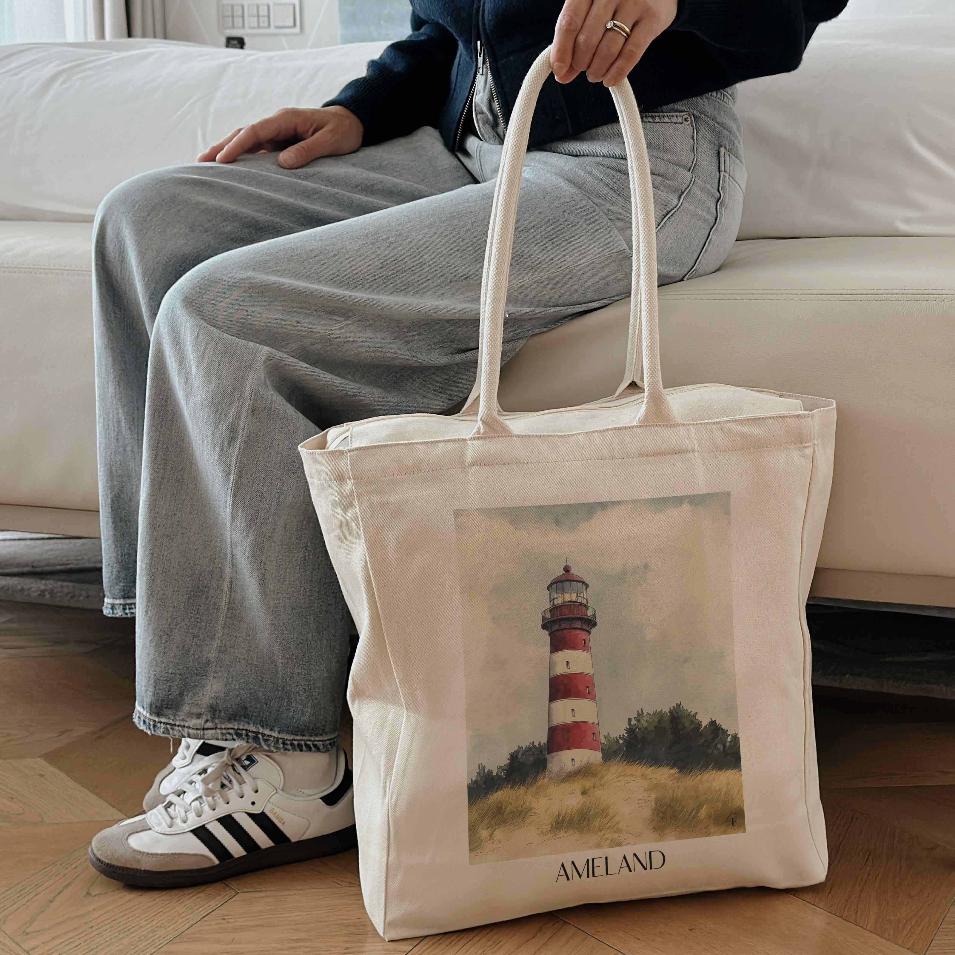 ameland-niederlande-einkaufstasche-aquarell