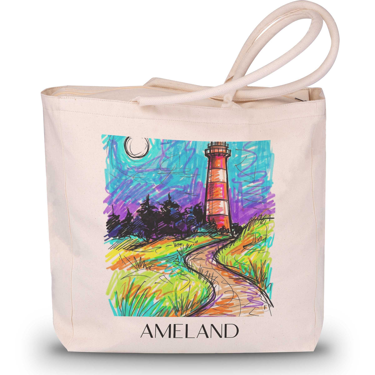 Ameland - Niederlande Tote Bag - Einkaufstasche im Tag Graffiti Stil - favplace