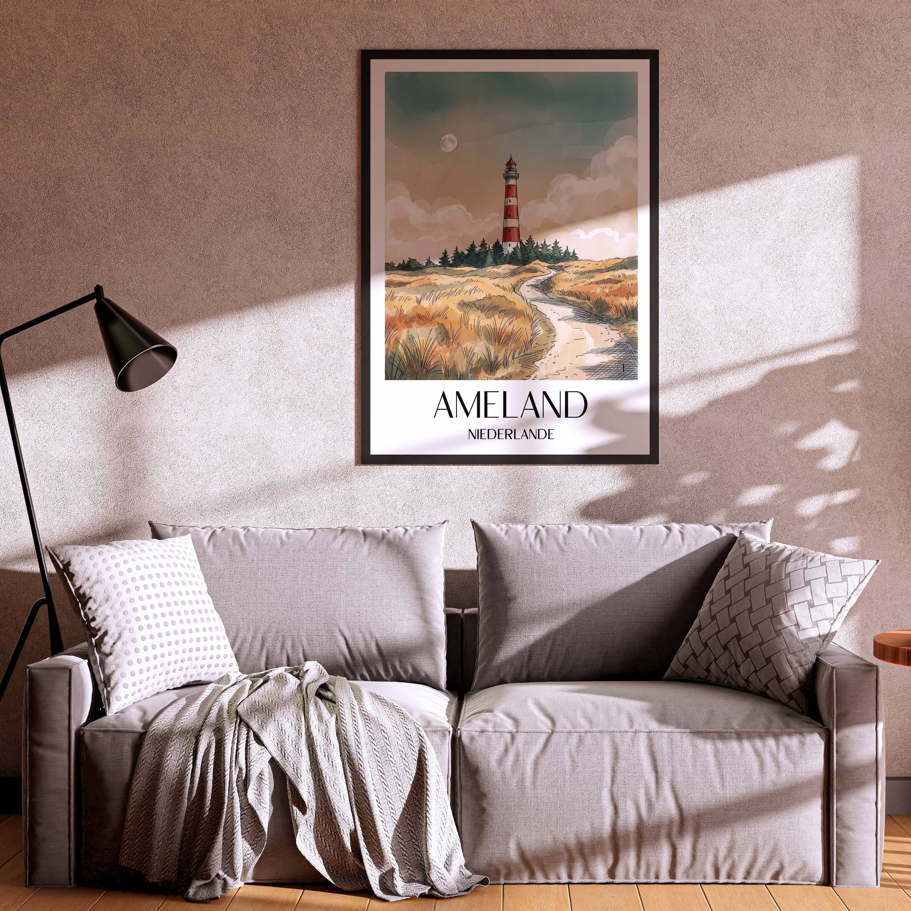 ameland-niederlande-poster-aquarell