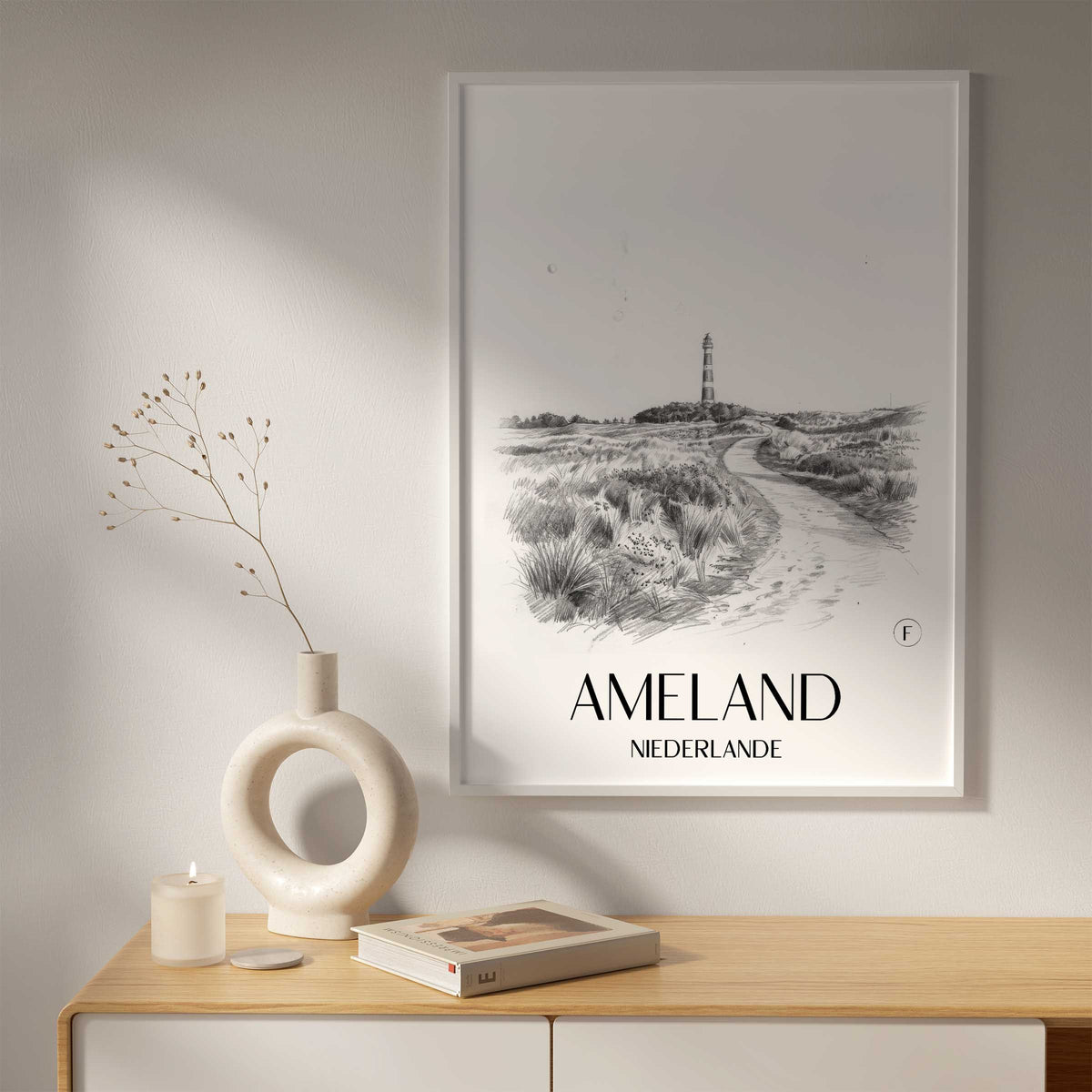 ameland-niederlande-poster-bleistift-zeichnung-drawing