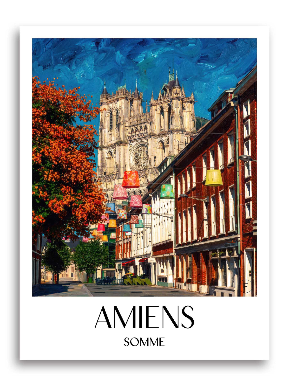 Amiens Poster - Somme - Frankreich Kunstdruck - Ölgemälde von A4 bis A1 - favplace