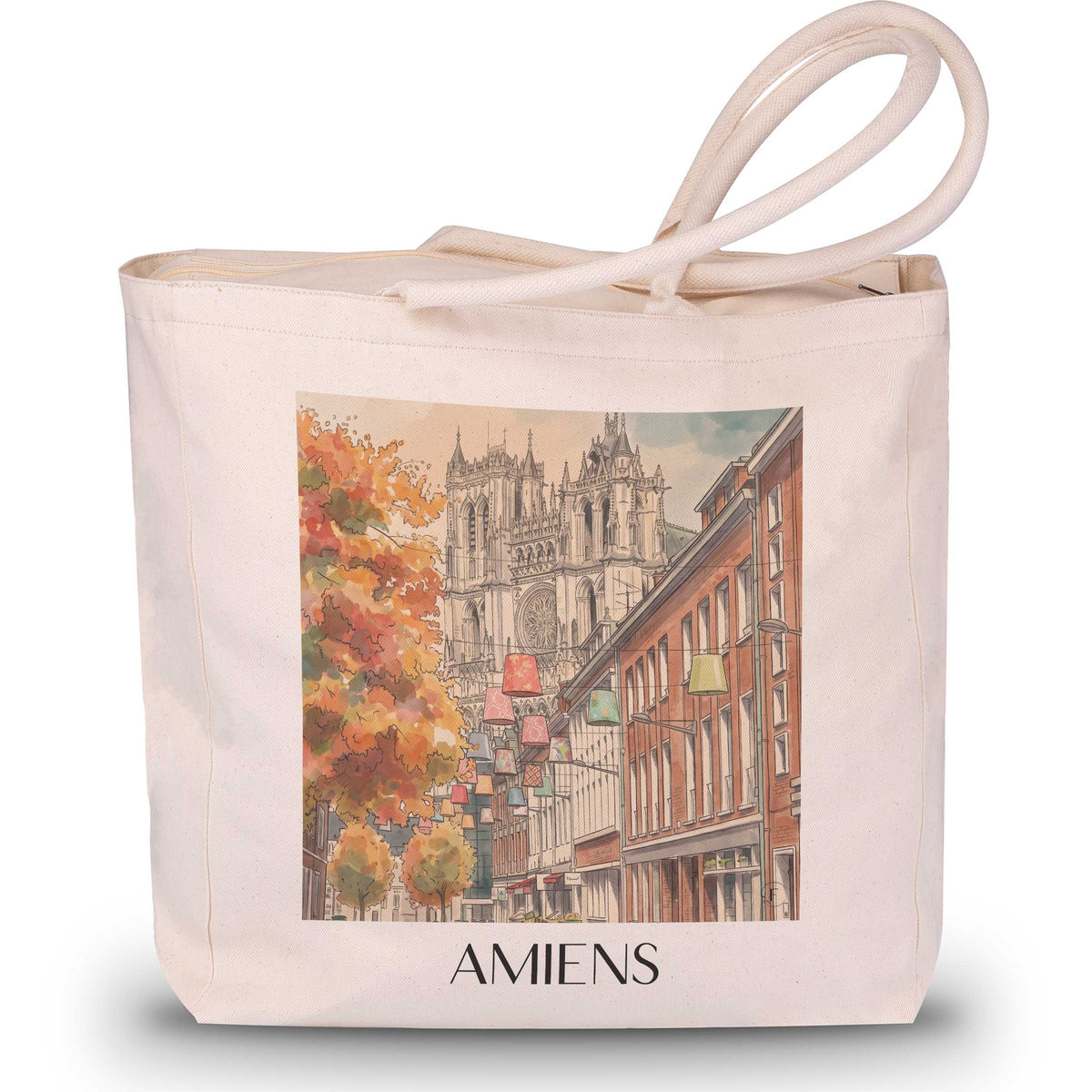 Amiens Shopping Tasche - Somme - Frankreich Tote Bag - Einkaufstasche im Aquarell Stil - favplace