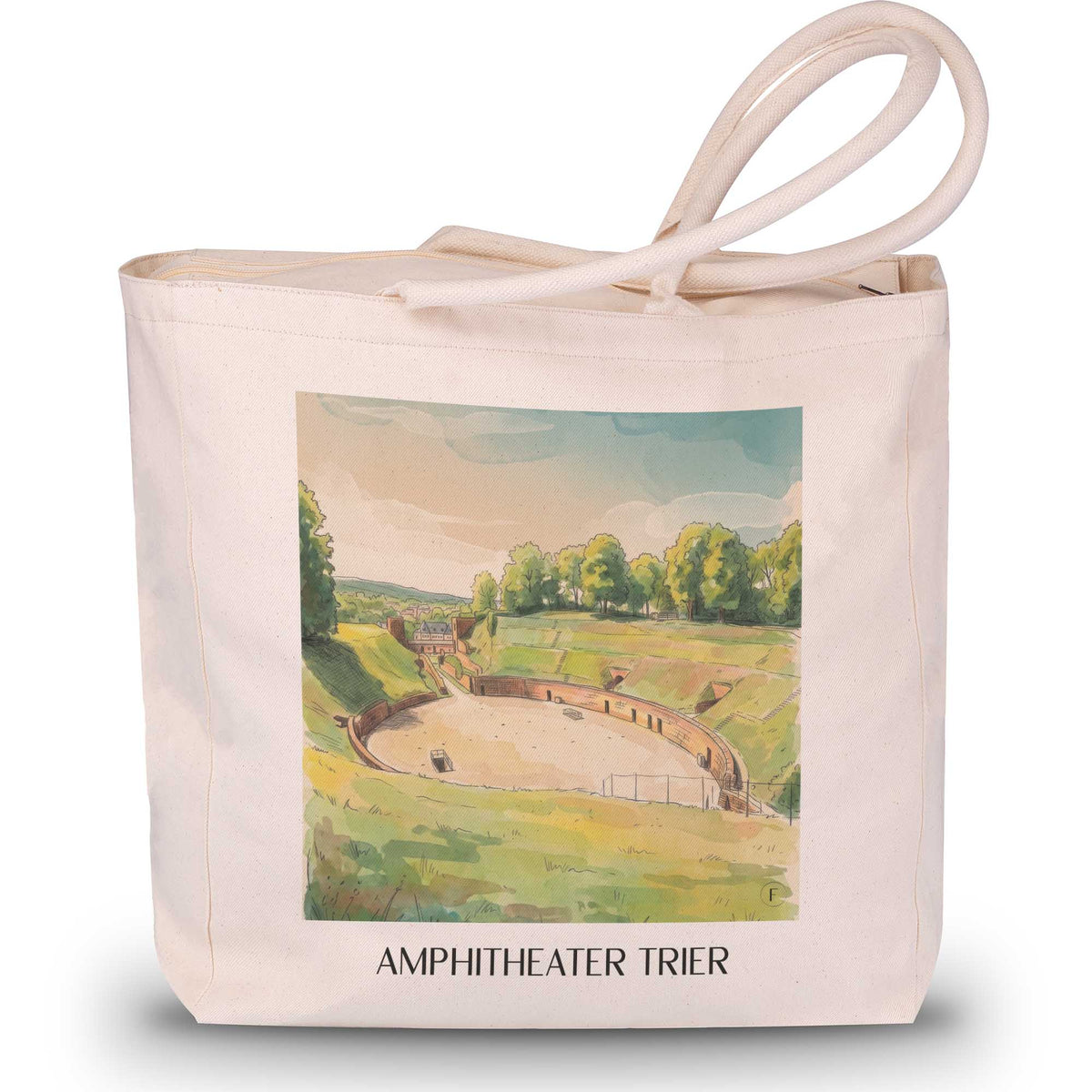 amphitheater-trier-deutschland-einkaufstasche-aquarell