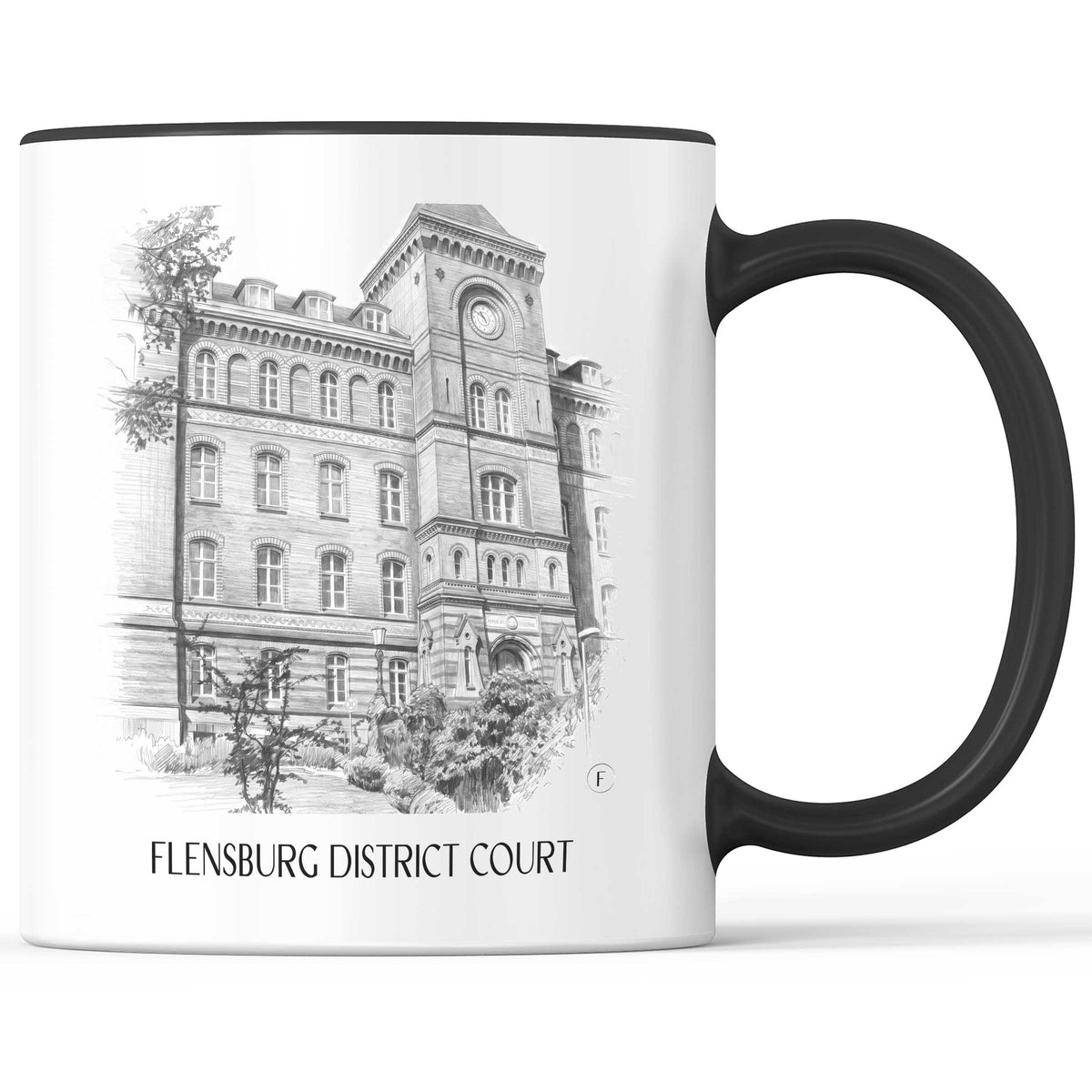 Amtsgericht Kaffeebecher - Flensburg - Deutschland Becher - Kaffeetasse im Zeichnung Stil
