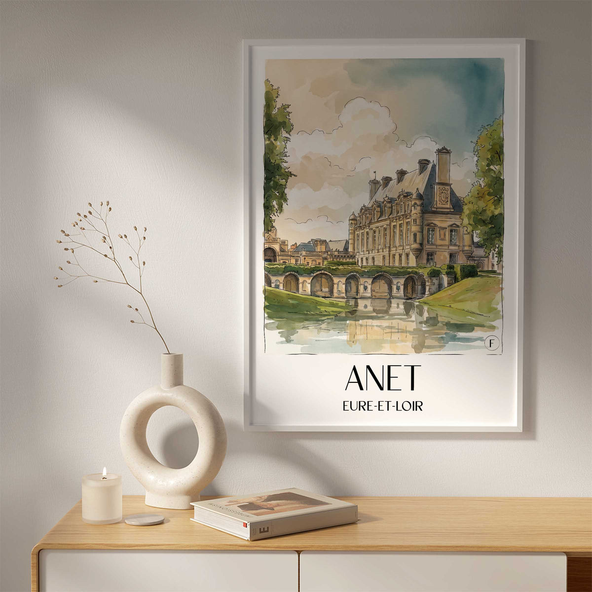 anet-eure-et-loir-frankreich-poster-aquarell