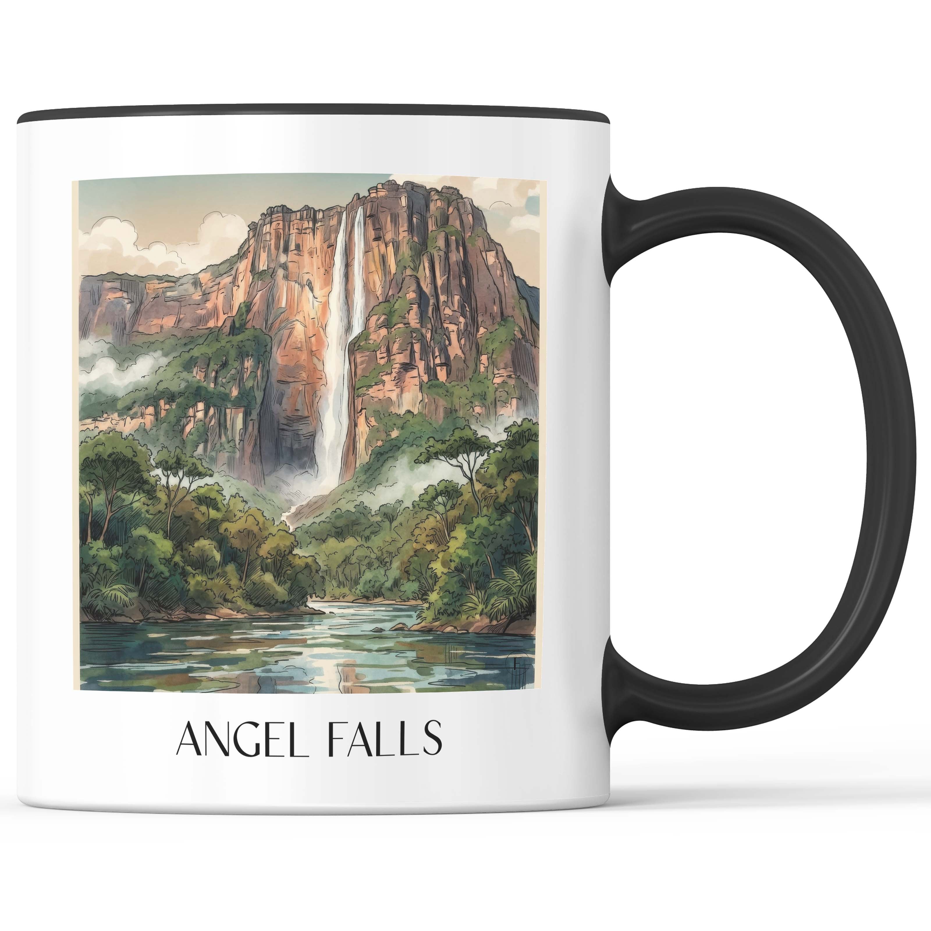 Angel Falls - Venezuela Becher - Kaffeetasse im Aquarell Stil - favplace