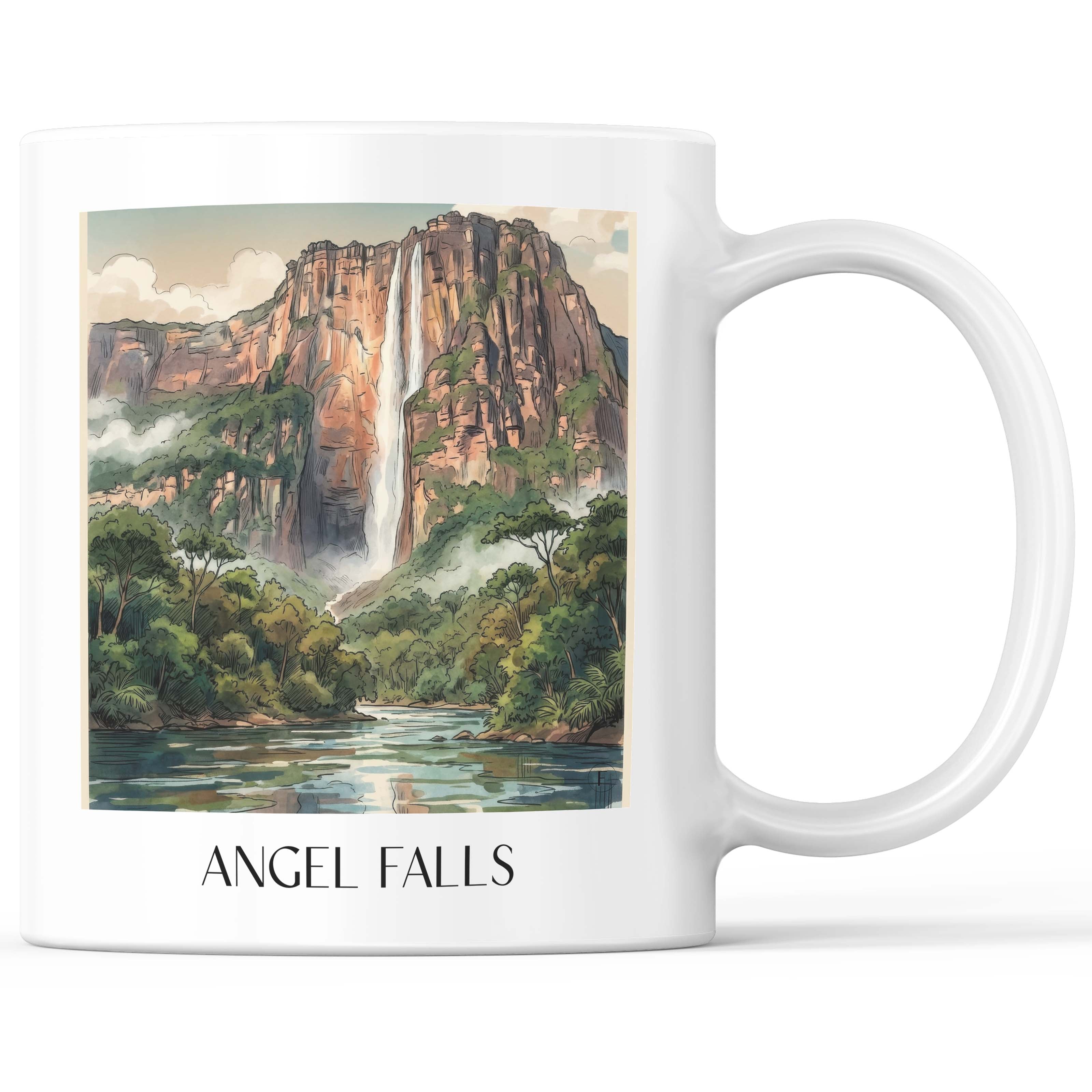 Angel Falls - Venezuela Becher - Kaffeetasse im Aquarell Stil - favplace