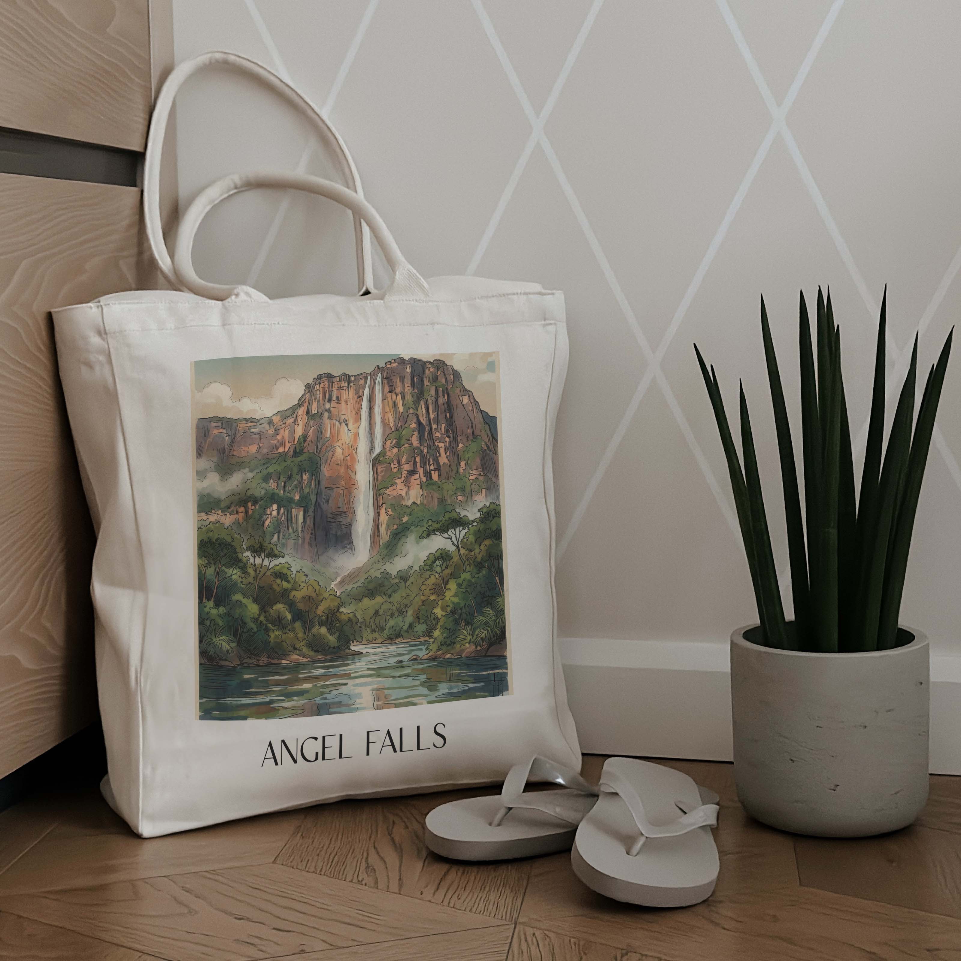 angel-falls-venezuela-einkaufstasche-aquarell
