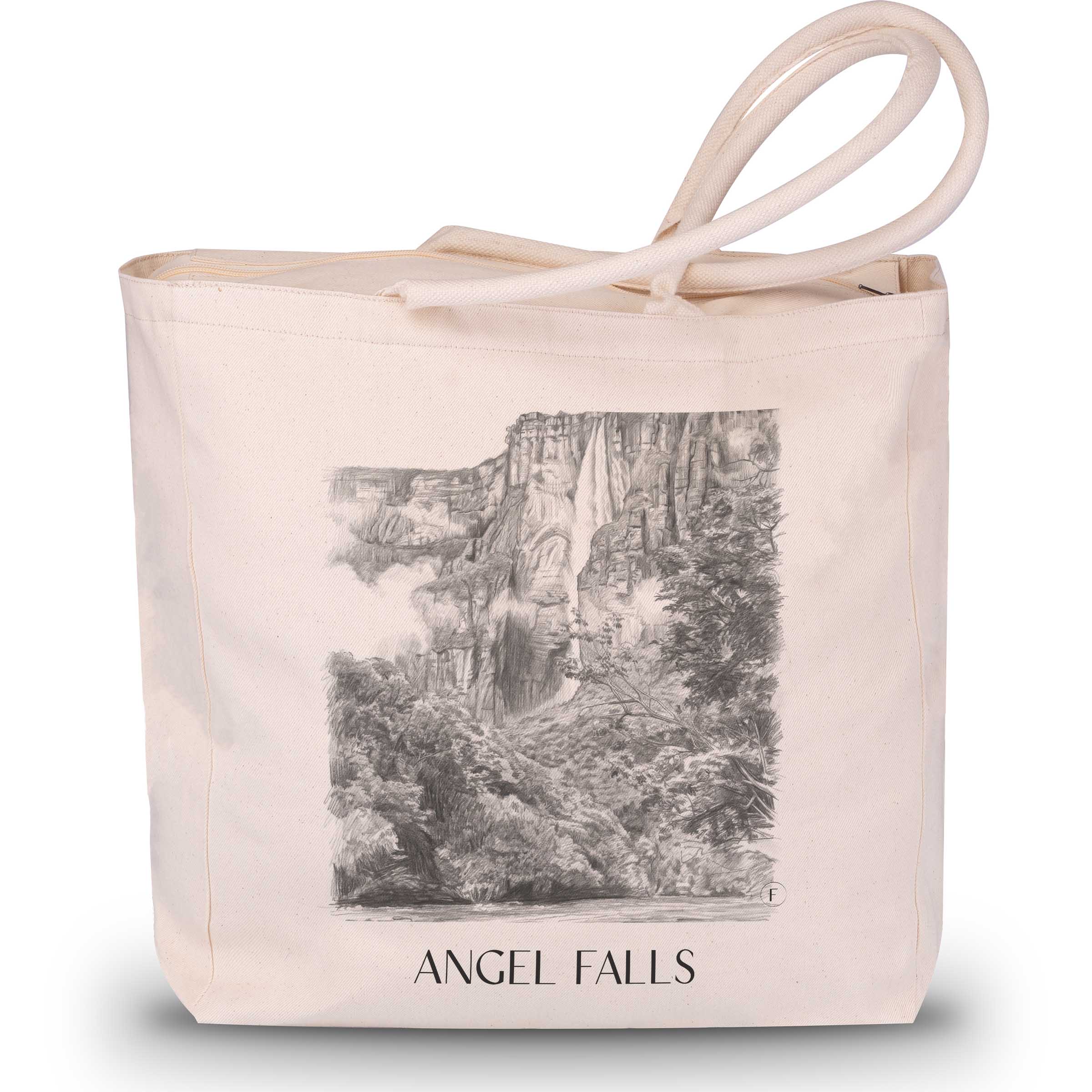 angel-falls-venezuela-einkaufstasche-bleistift-zeichnung-drawing