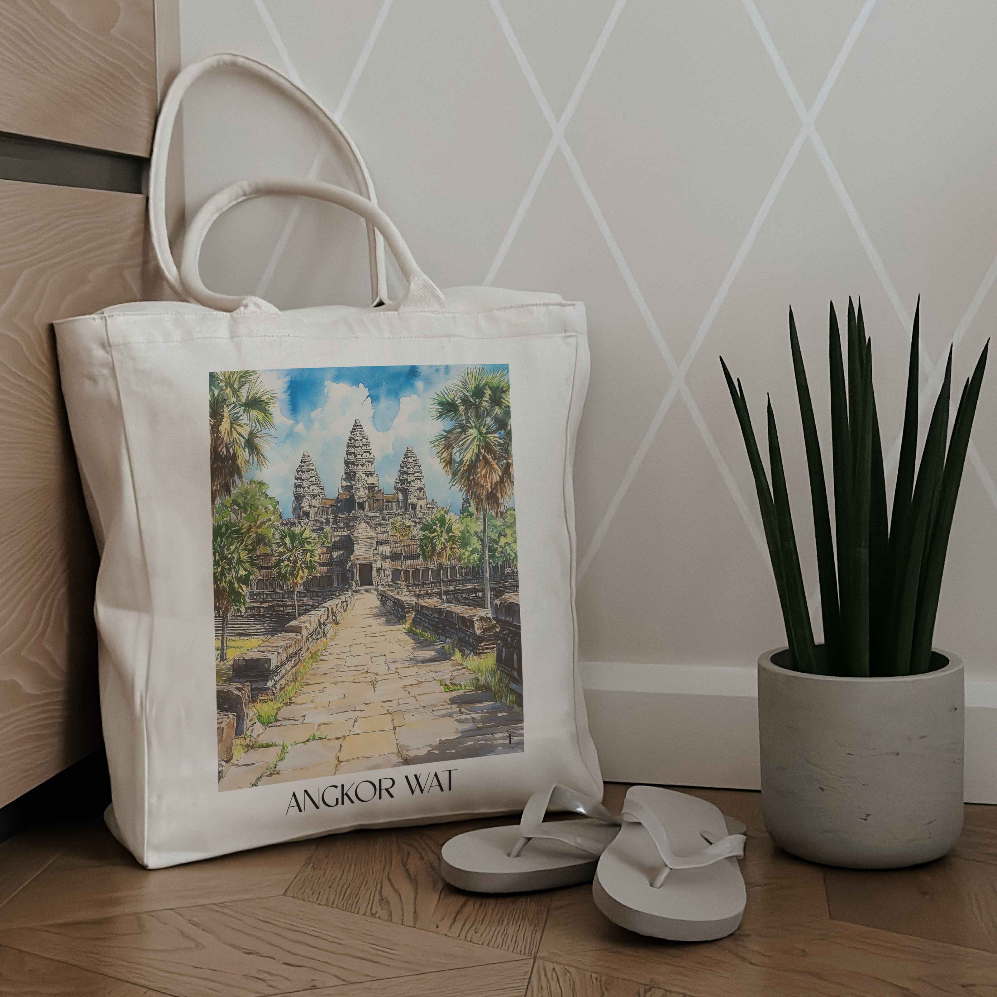 angkor-wat-kambodscha-einkaufstasche-aquarell