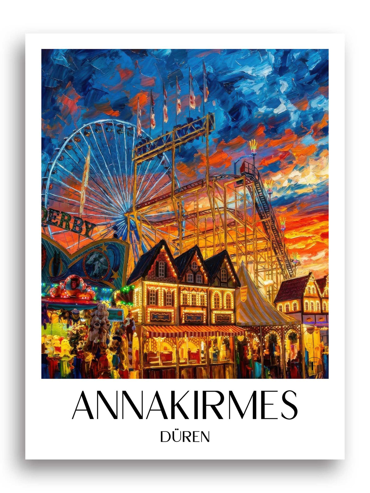 Annakirmes Poster - Düren - Deutschland Kunstdruck - Ölgemälde von A4 bis A1 - favplace
