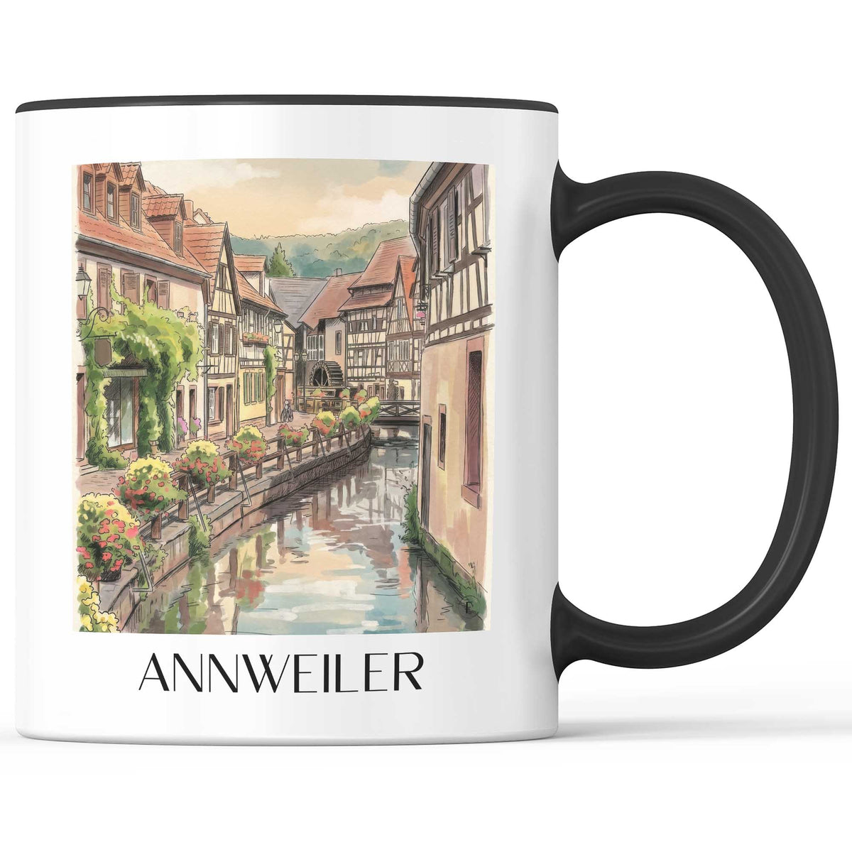 annweiler-pfälzerwald-deutschland-kaffeebecher-aquarell