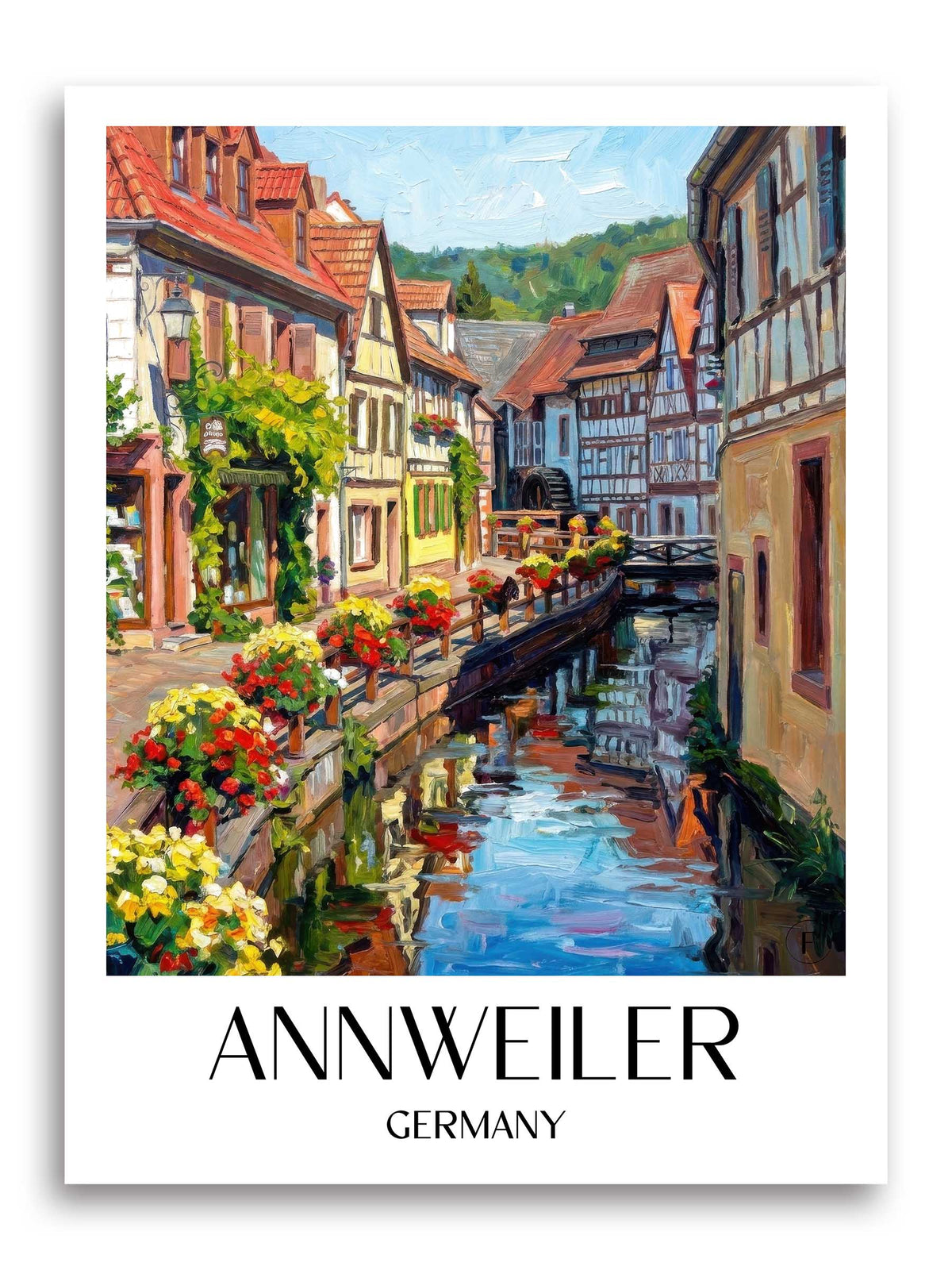 Annweiler Poster - Pfälzerwald - Deutschland Kunstdruck - Ölgemälde von A4 bis A1 - favplace