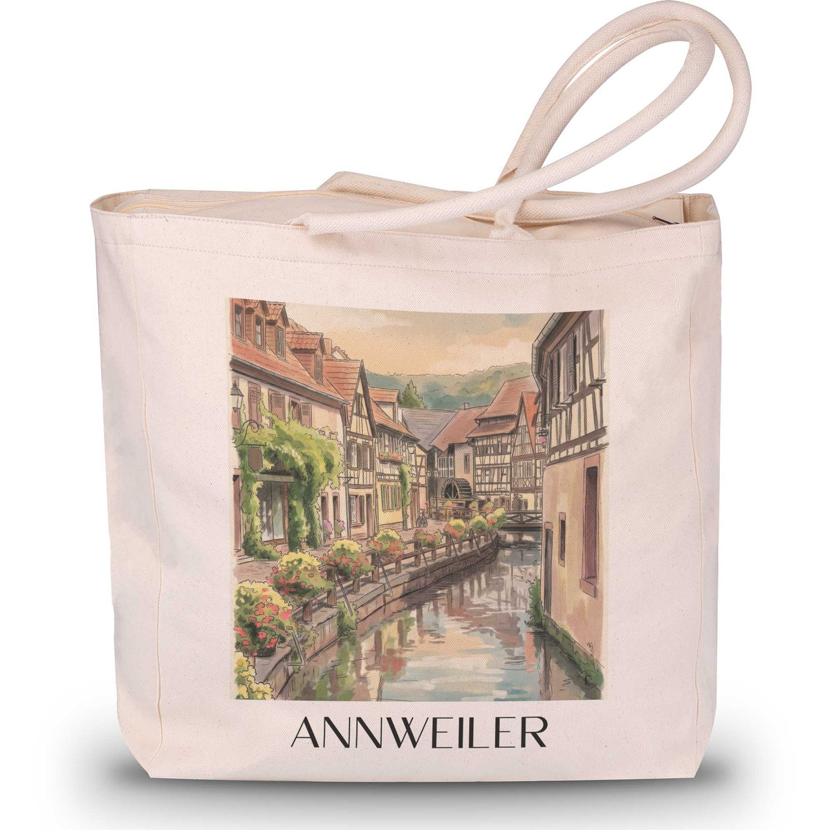 annweiler-pfälzerwald-deutschland-einkaufstasche-aquarell