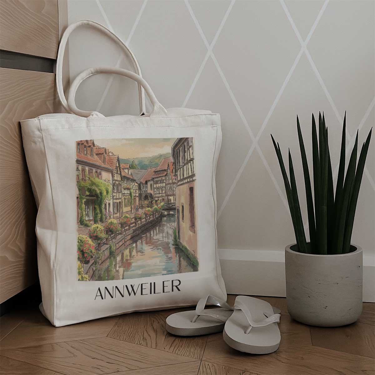 annweiler-pfälzerwald-deutschland-einkaufstasche-aquarell
