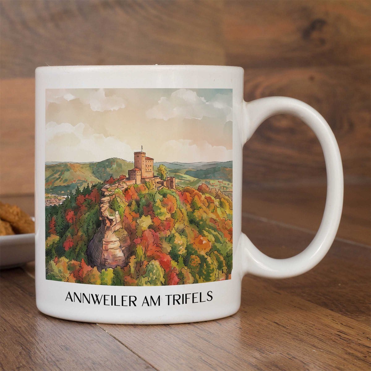 annweiler-am-trifels-pfälzerwald-deutschland-kaffeebecher-aquarell