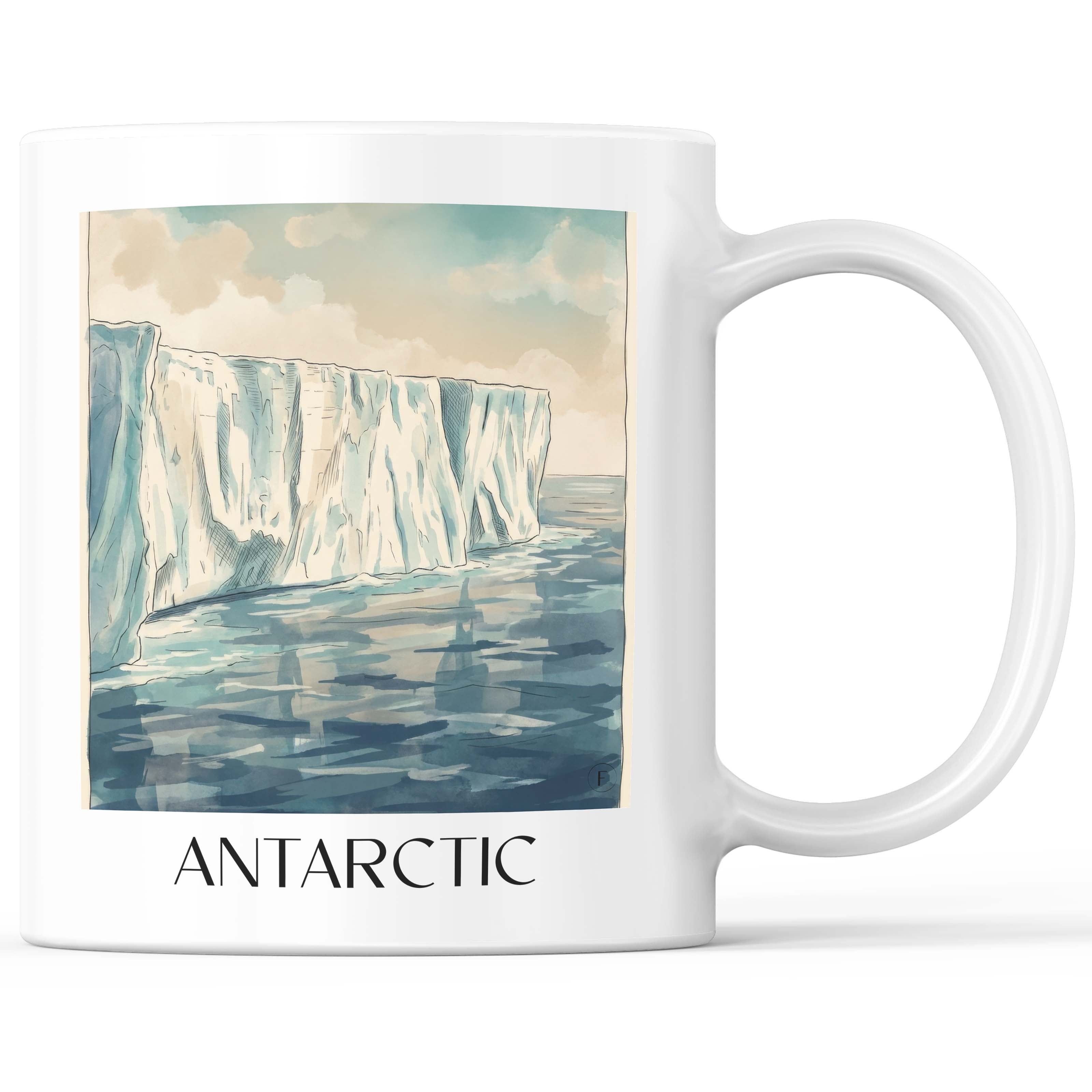 Antarktis Becher - Kaffeetasse im Aquarell Stil - favplace