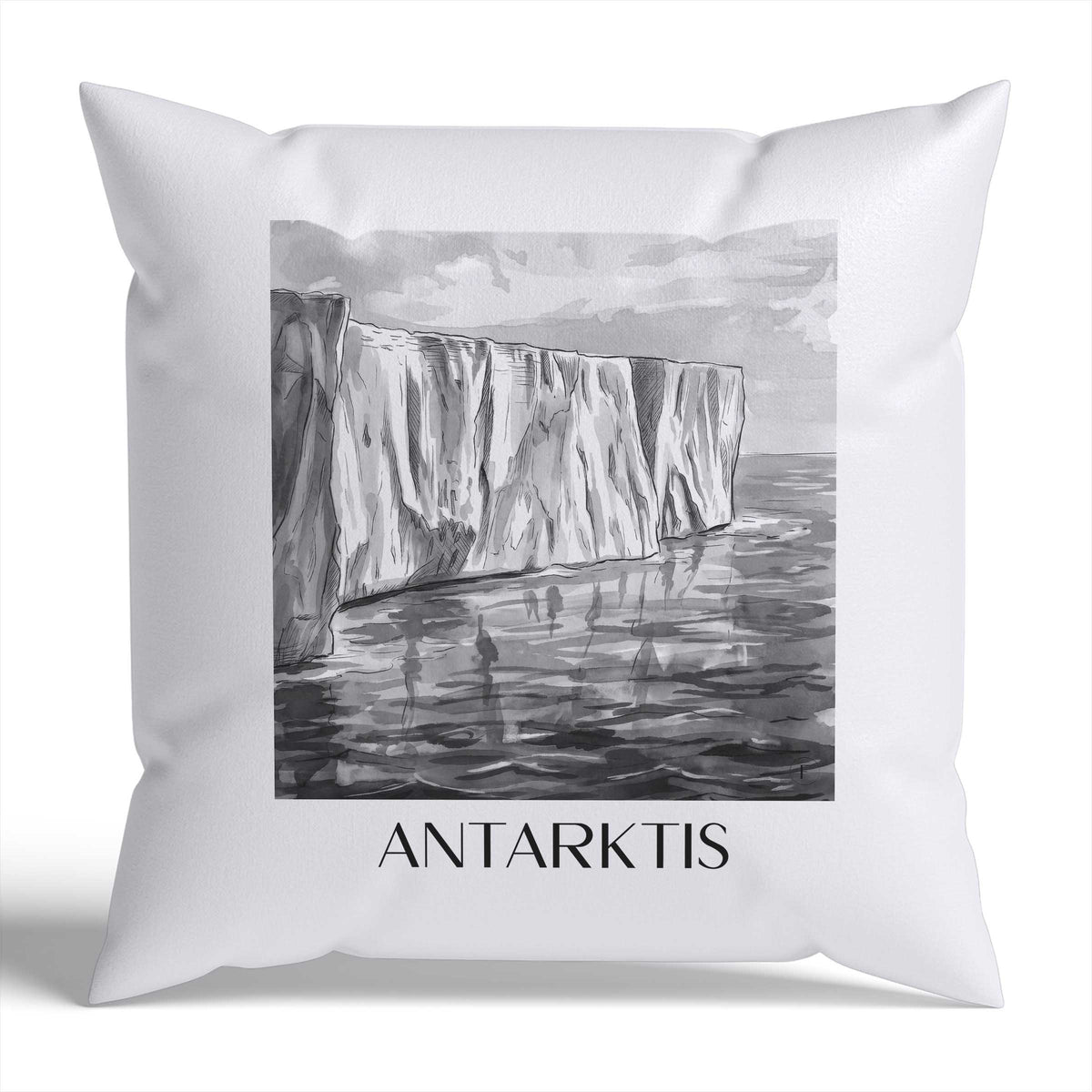 antarktis-südpol-südpol-kissenbezug-aquarell-schwarz-weiss