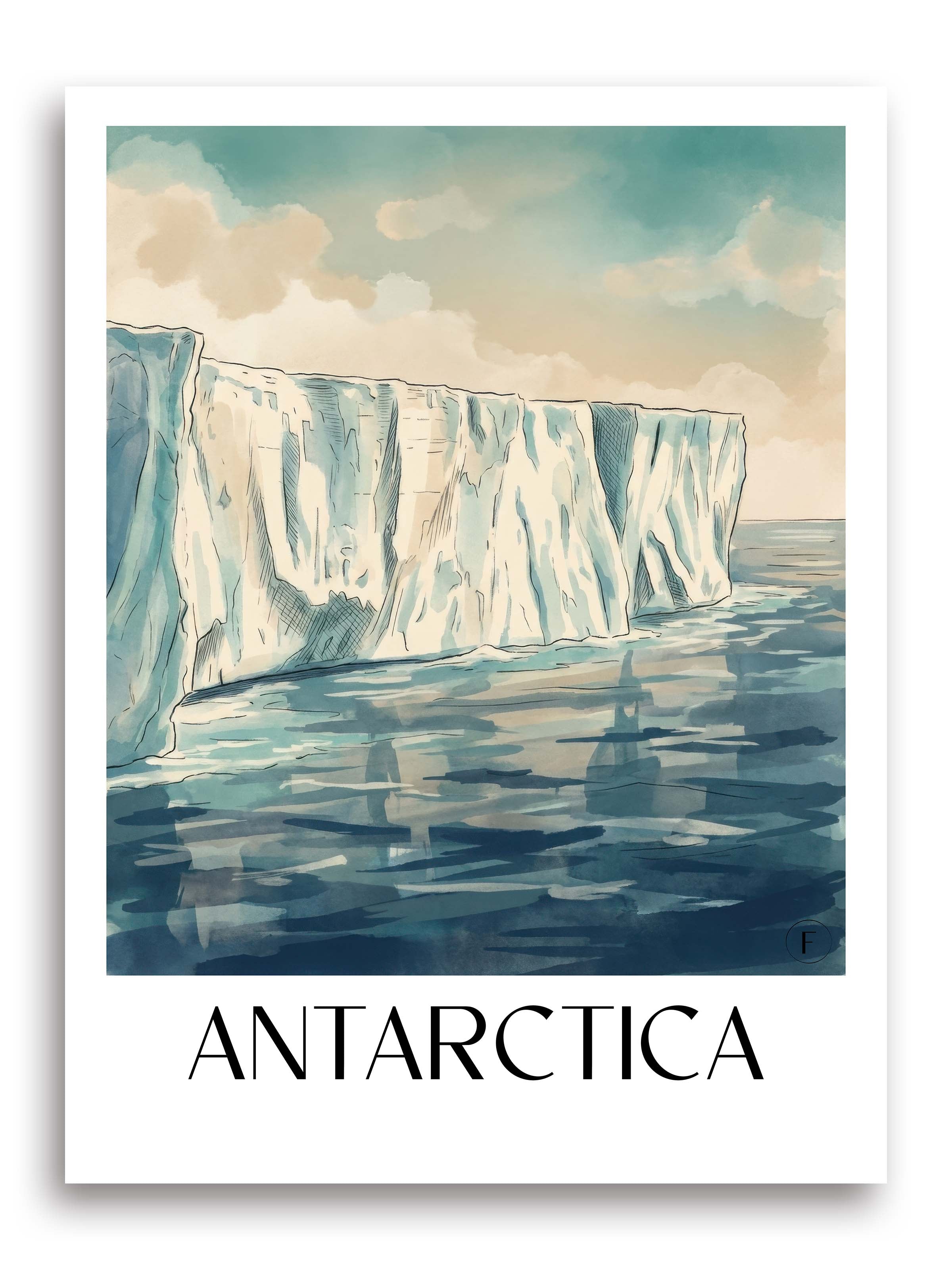 Antarktis Poster - Kunstdruck - Aquarell von A4 bis A1 - favplace