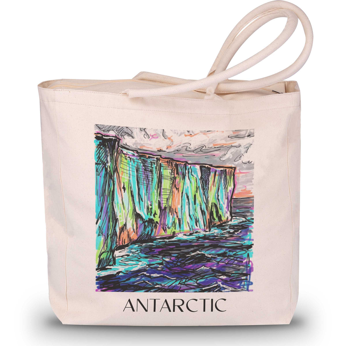 Antarktis - Südpol Tote Bag - Einkaufstasche im Tag Graffiti Stil - favplace