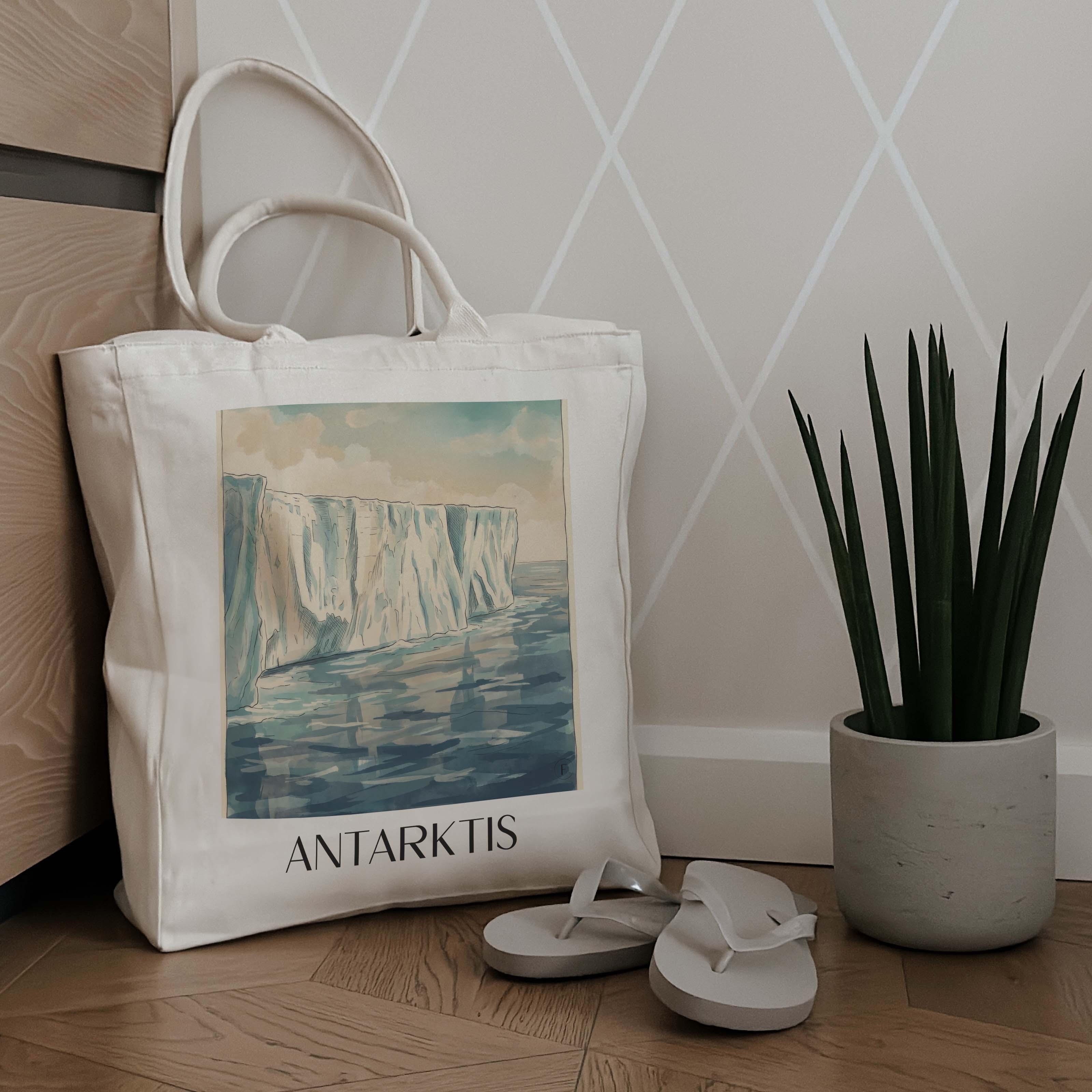 antarktis-einkaufstasche-aquarell