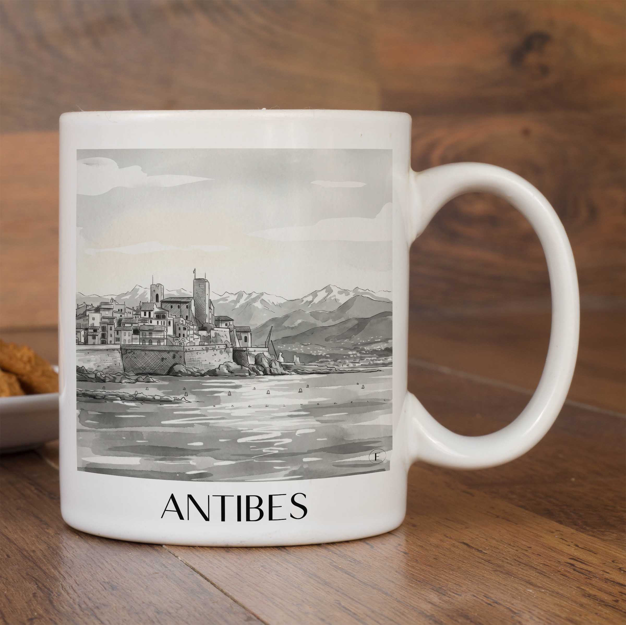 antibes-frankreich-kaffeebecher-aquarell-schwarz-weiss