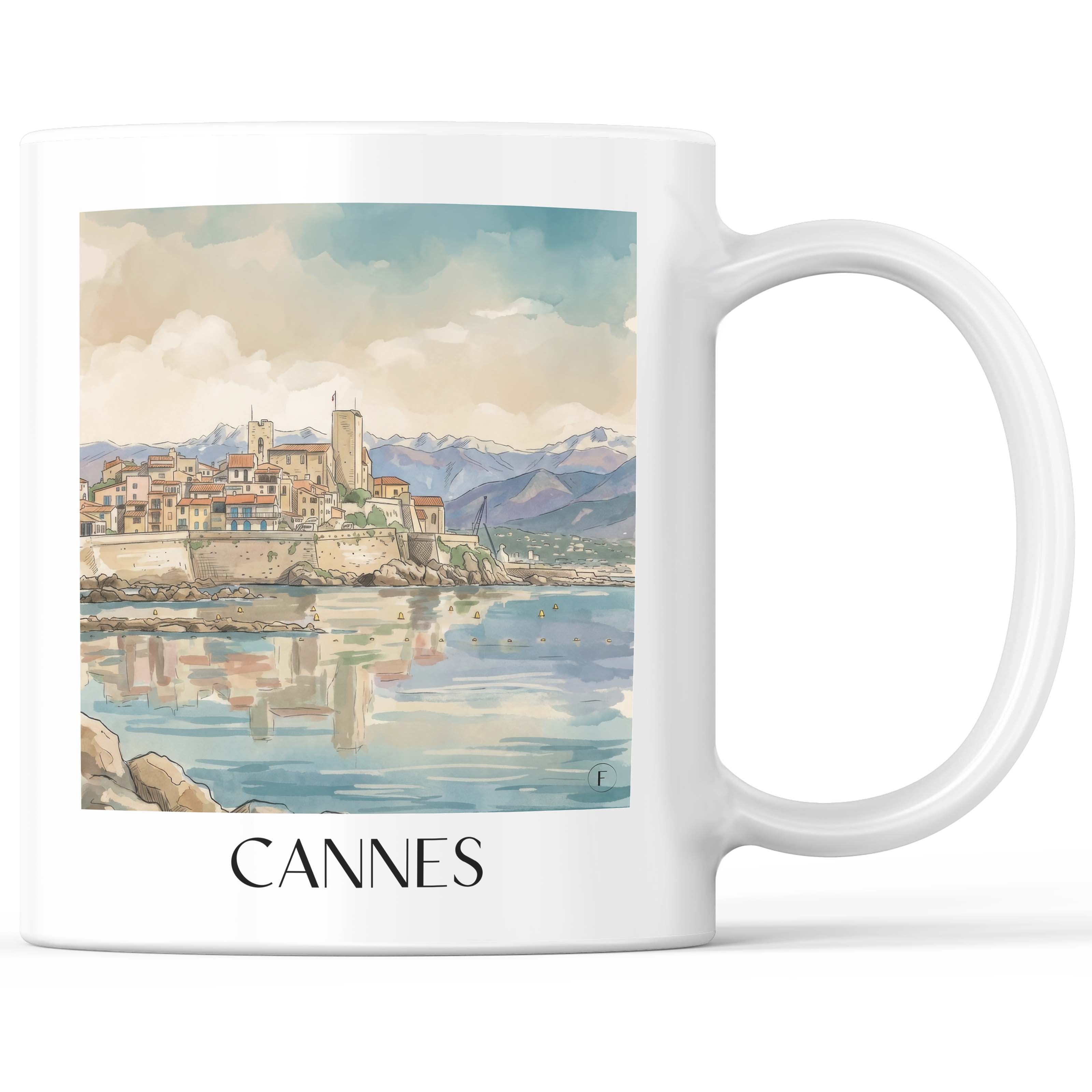 Antibes - Frankreich Becher - Kaffeetasse im Aquarell Stil - favplace
