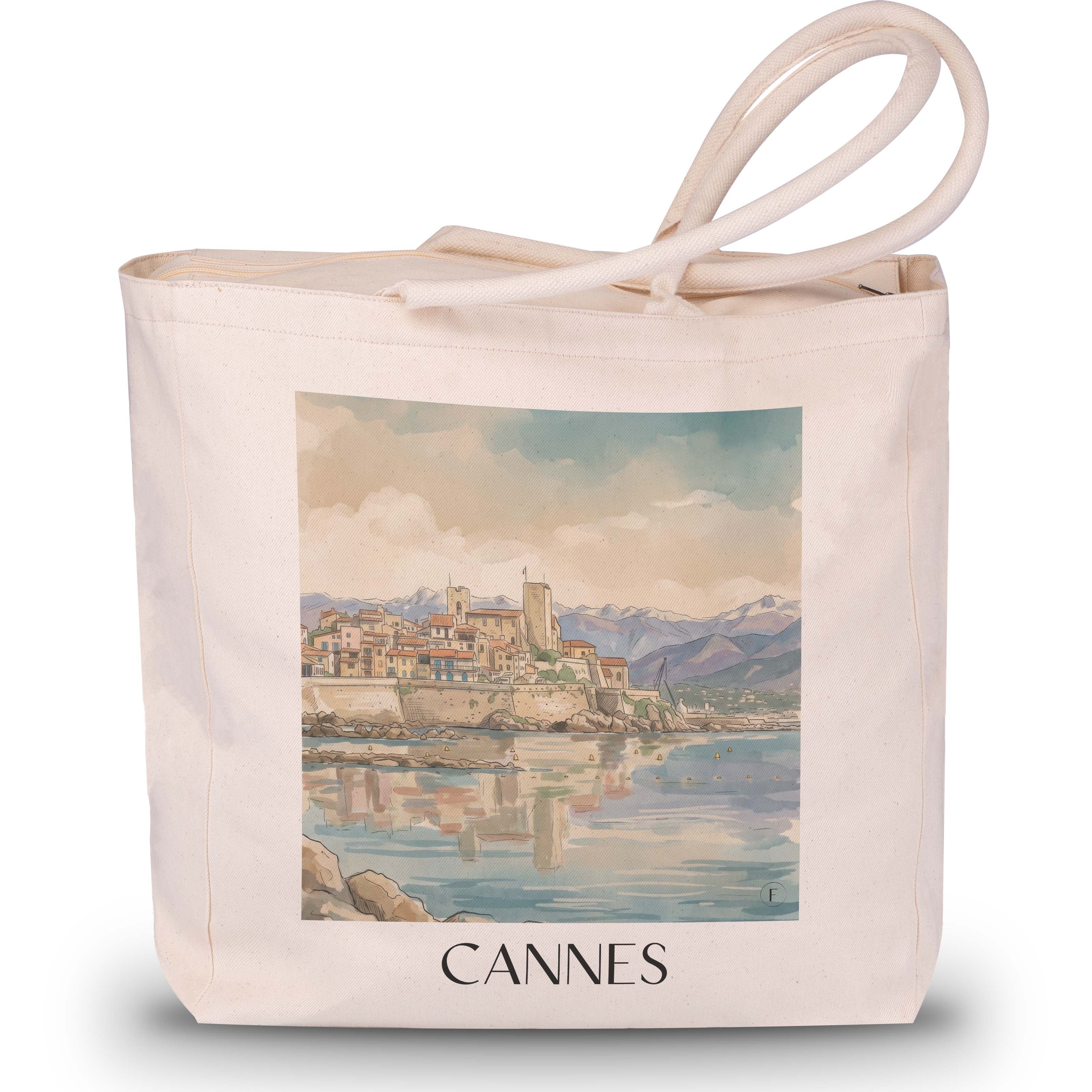 Antibes - Frankreich Tote Bag - Einkaufstasche im Aquarell Stil - favplace
