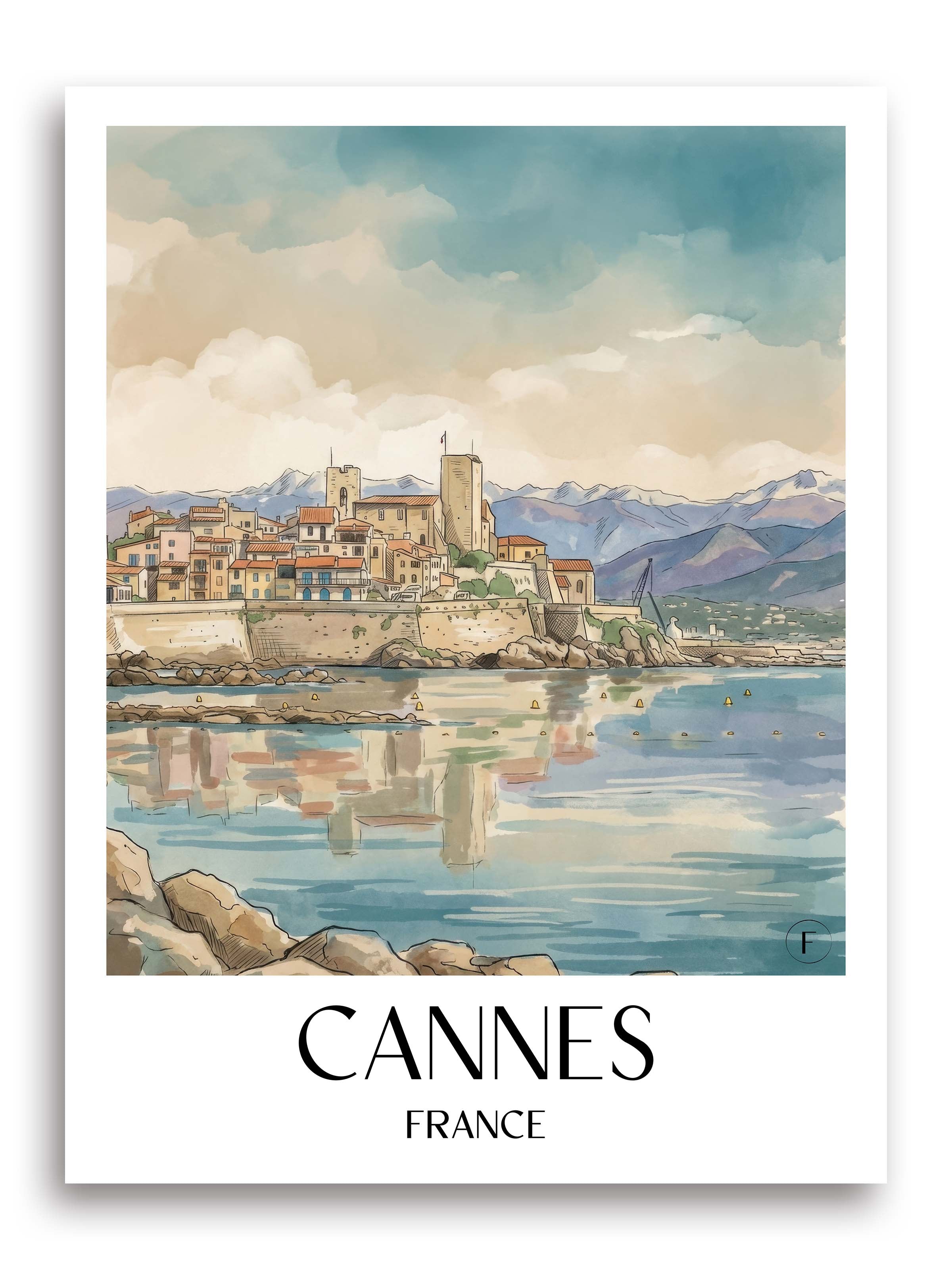 Antibes Poster - Frankreich Kunstdruck - Aquarell von A4 bis A1 - favplace