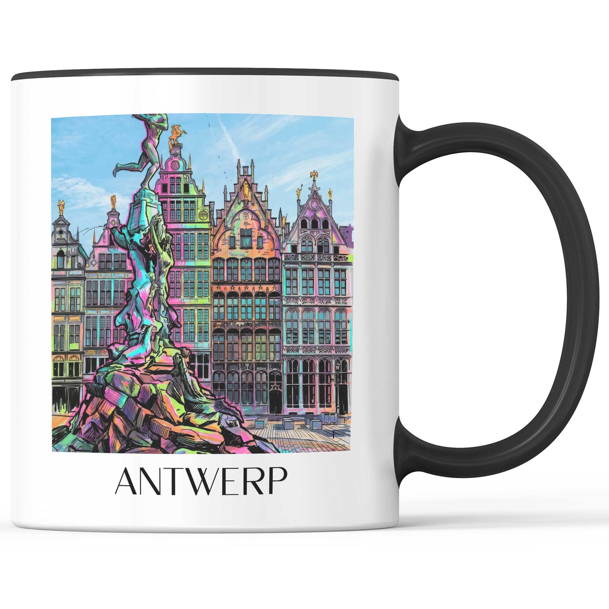 Antwerpen - Belgien Becher - Kaffeetasse im Tag Graffiti Stil - favplace