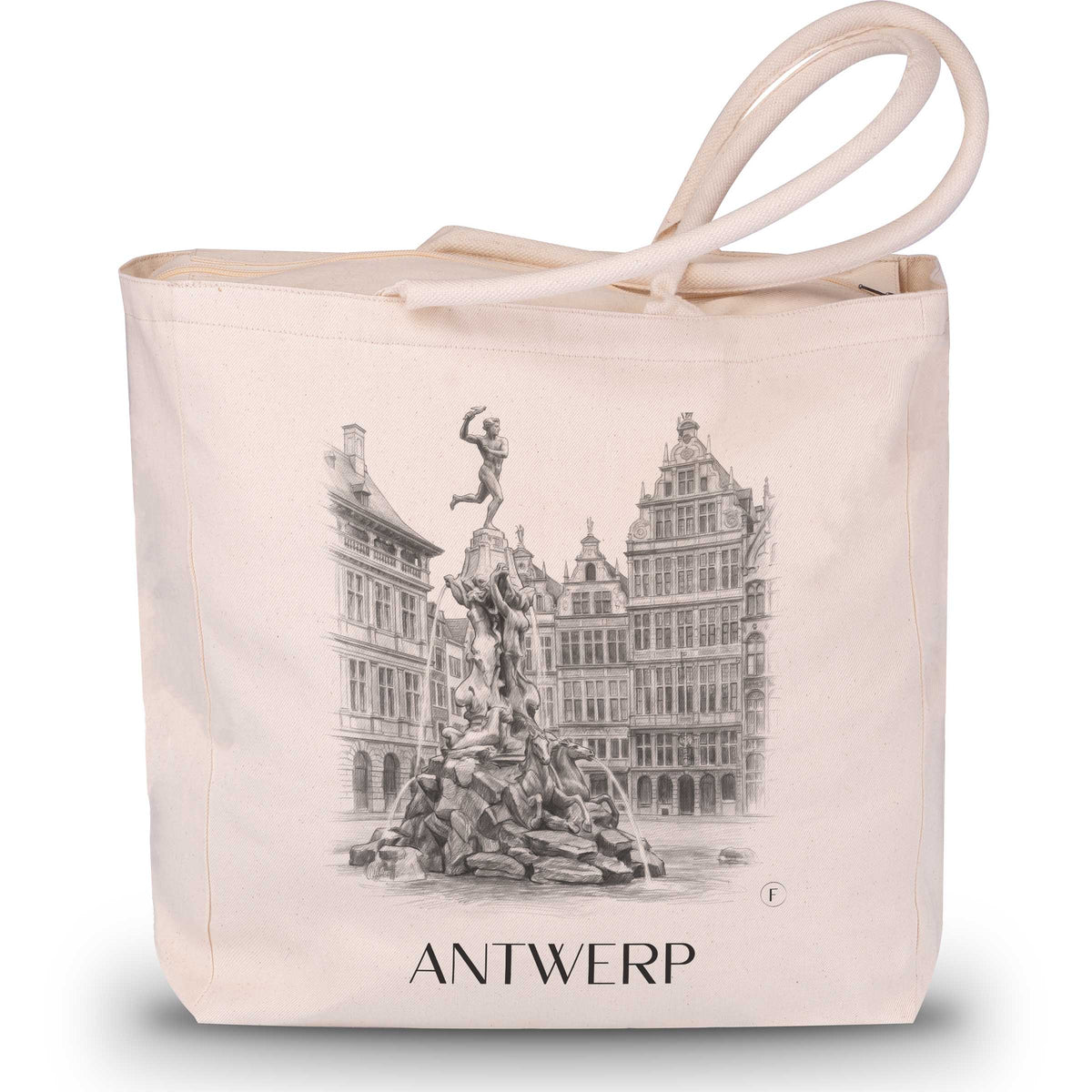 Antwerpen - Belgien Tote Bag - Einkaufstasche im Zeichnung Stil - favplace