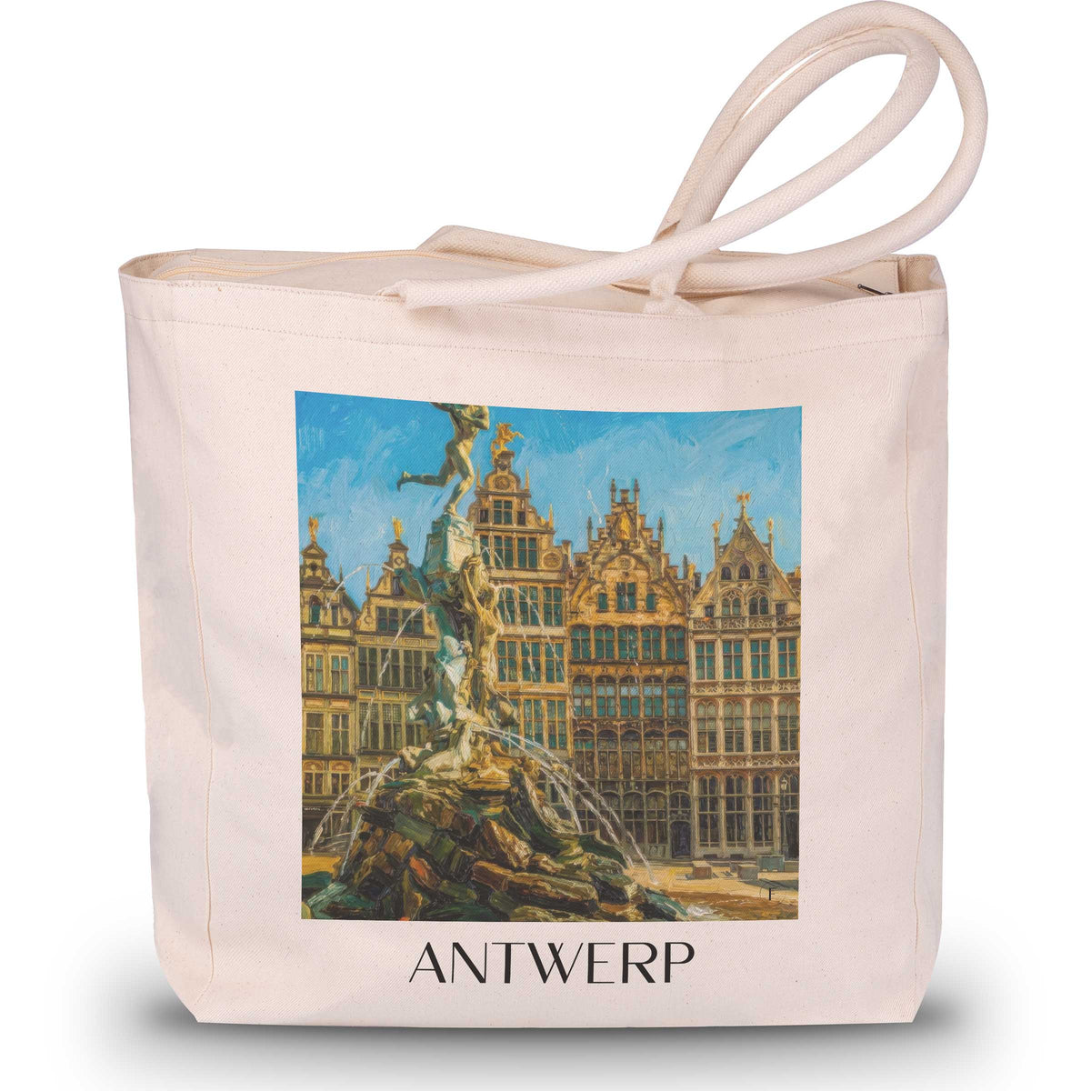 Antwerpen - Belgien Tote Bag - Einkaufstasche im Ölgemälde Stil - favplace