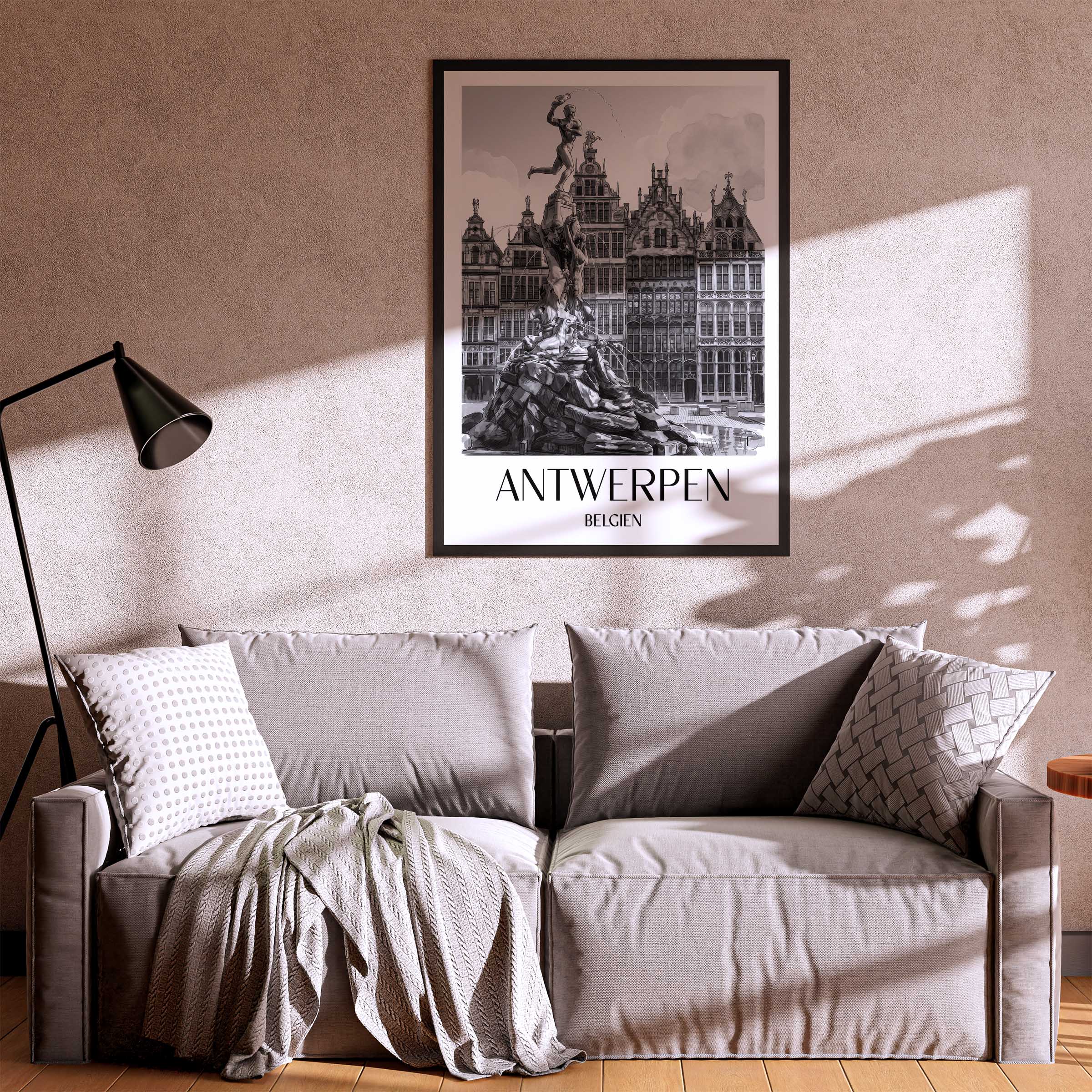antwerpen-belgien-poster-aquarell-schwarz-weiss
