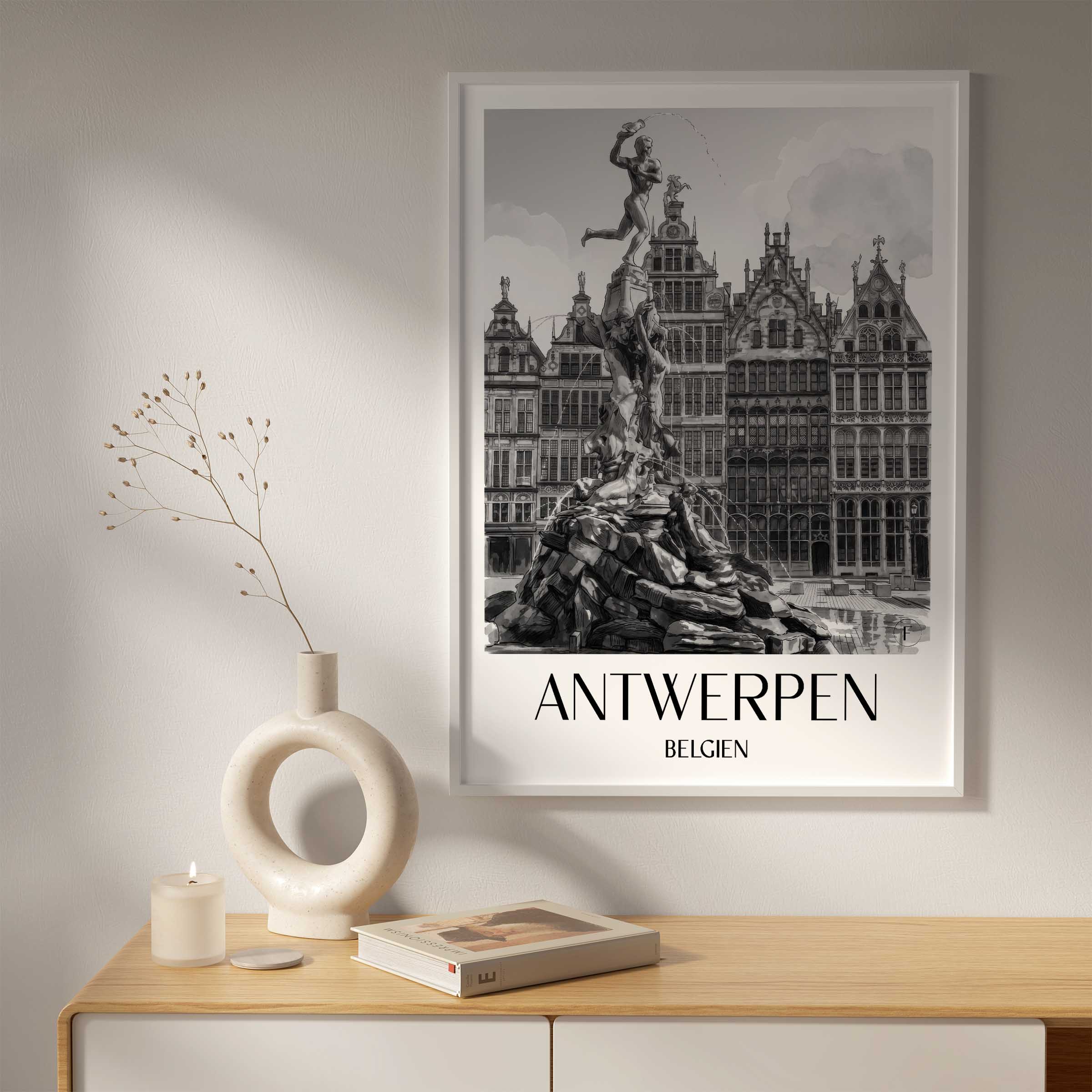 antwerpen-belgien-poster-aquarell-schwarz-weiss