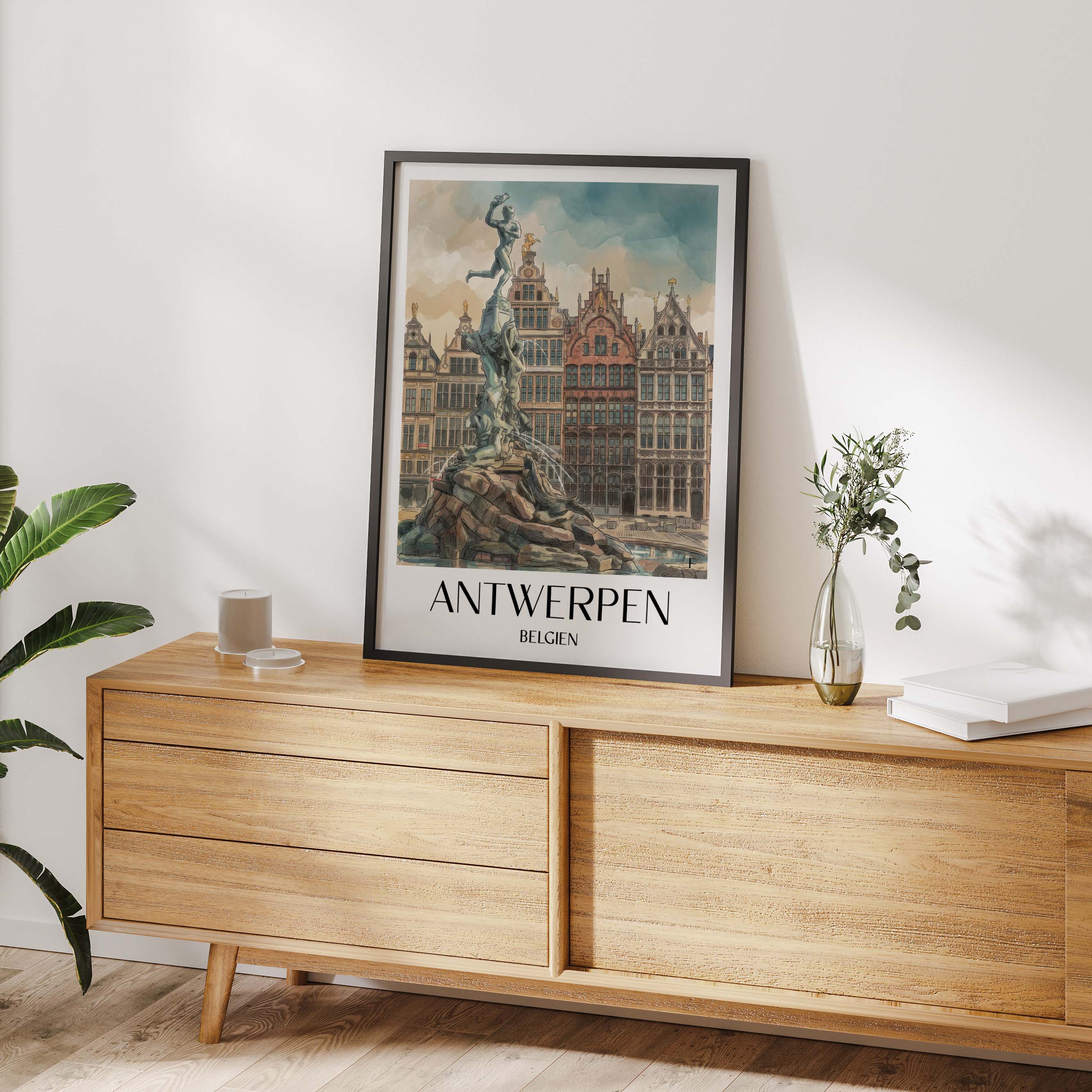 antwerpen-belgien-poster-aquarell