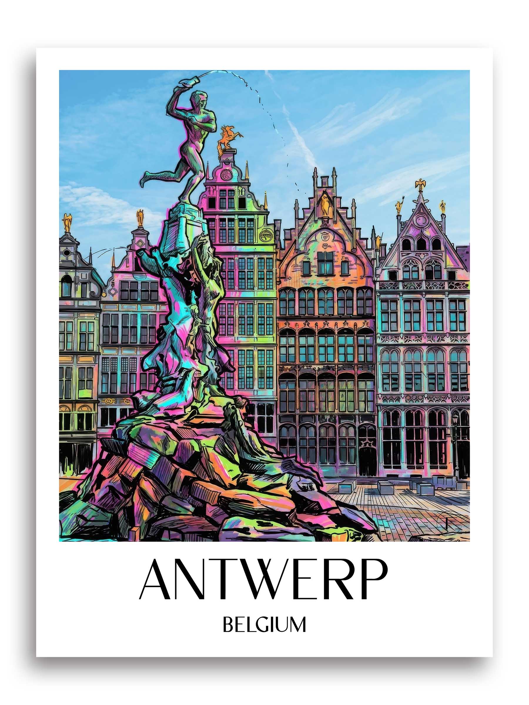 Antwerpen Poster - - Belgien Kunstdruck - Tag Graffiti von A4 bis A1 - favplace