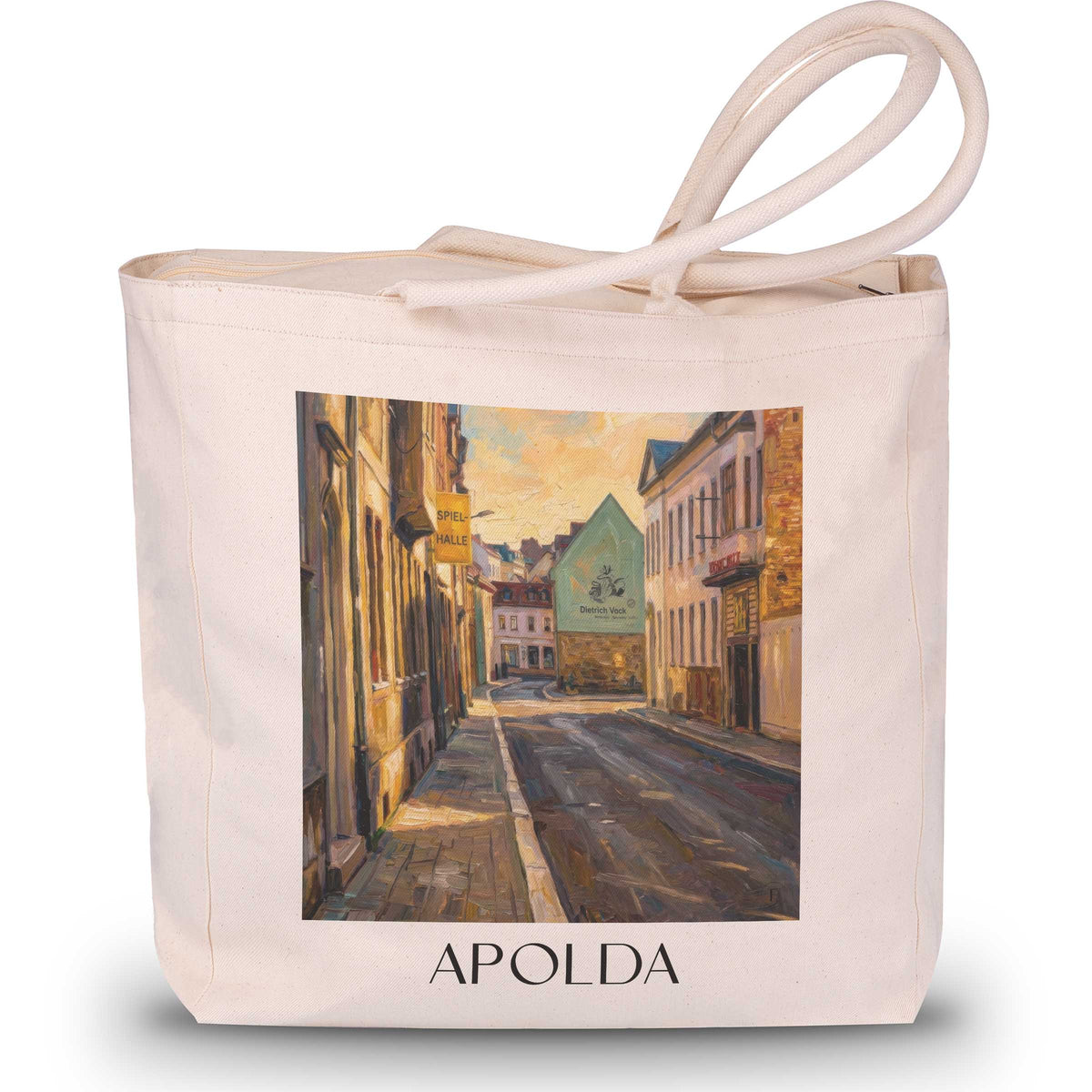 apolda-ilmtal-deutschland-einkaufstasche-oil-painting-oelgemaelde