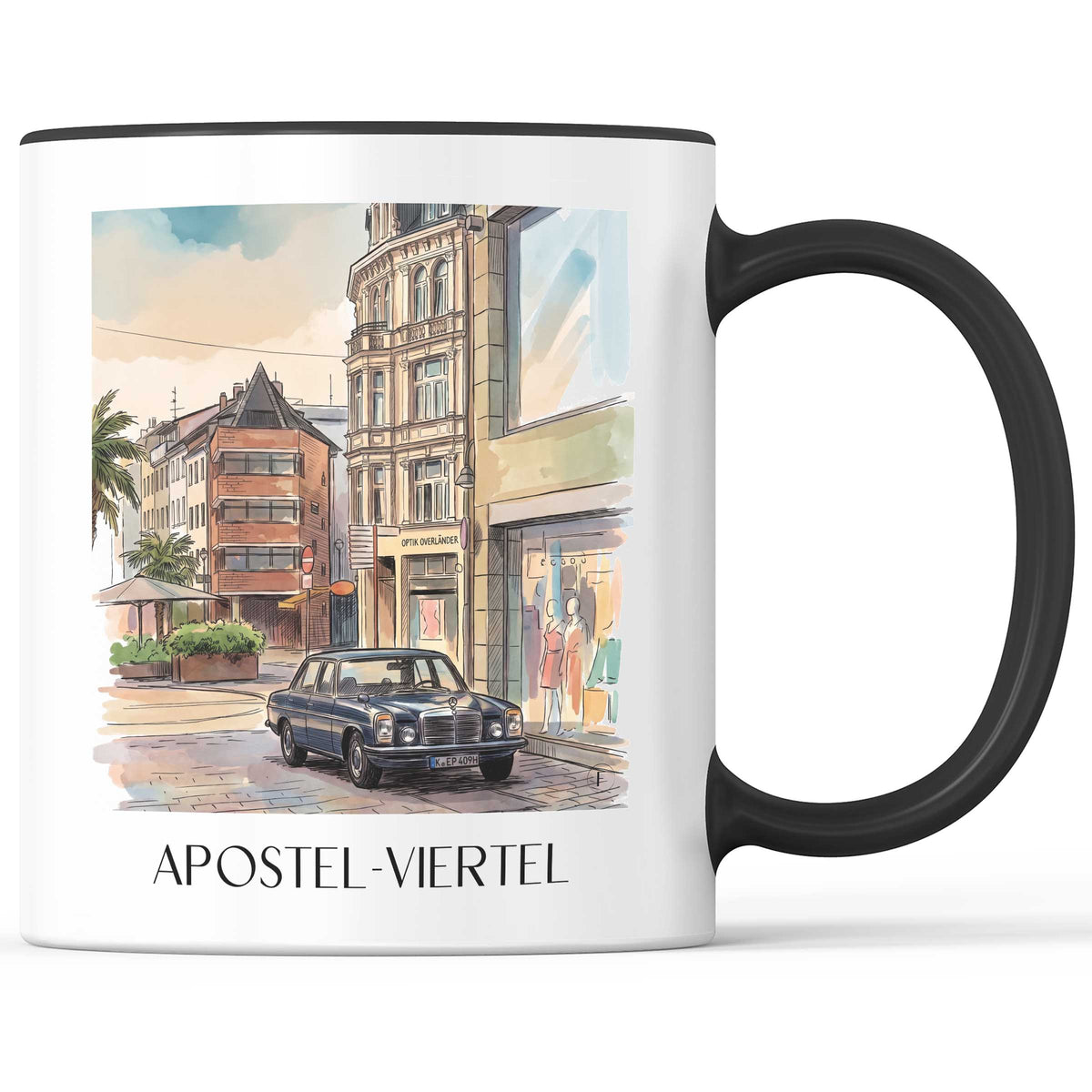 Apostel-Viertel Kaffeebecher - Köln - Deutschland Becher - Kaffeetasse im Aquarell Stil - favplace